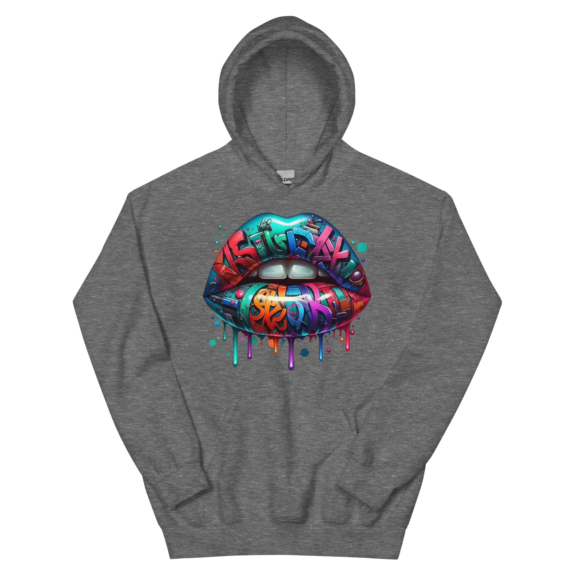 Colorful Graffiti Custom Design Unisex Hoodie Physical Hoodie Style-Junction Graphite Heather S 