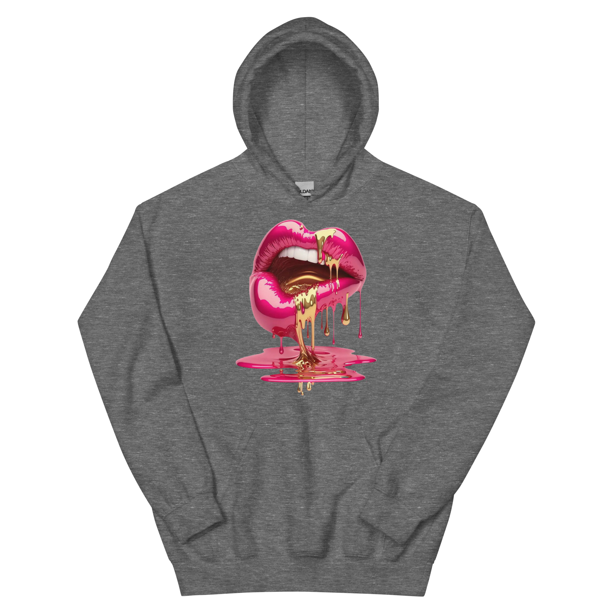 Dripping Lips Custom Design Unisex Hoodie Physical Hoodie Style-Junction Graphite Heather S 