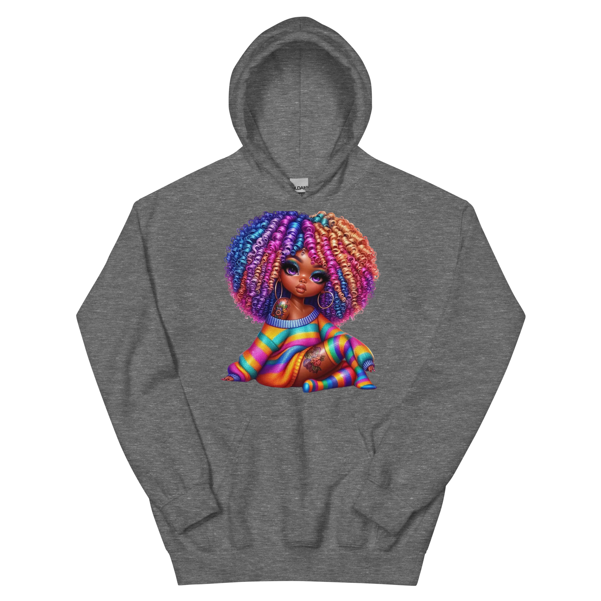 Beautiful Rainbow Girl Design | Women’s Custom Hoodie Physical Hoodie Style-Junction Graphite Heather S 