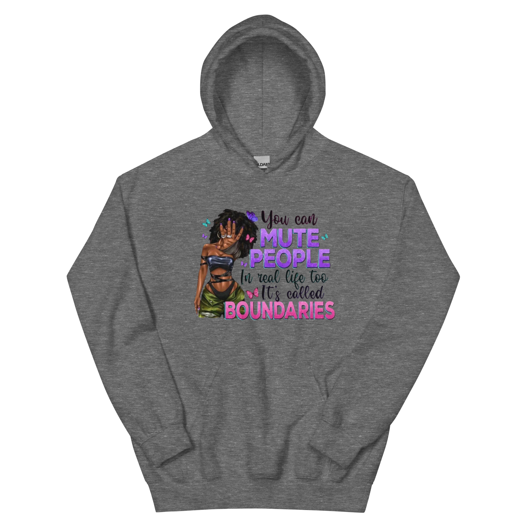 You Can Mute People In Real Life It's Called Boundaries Custom Design Unisex Hoodie Physical Hoodie Style-Junction Graphite Heather S 