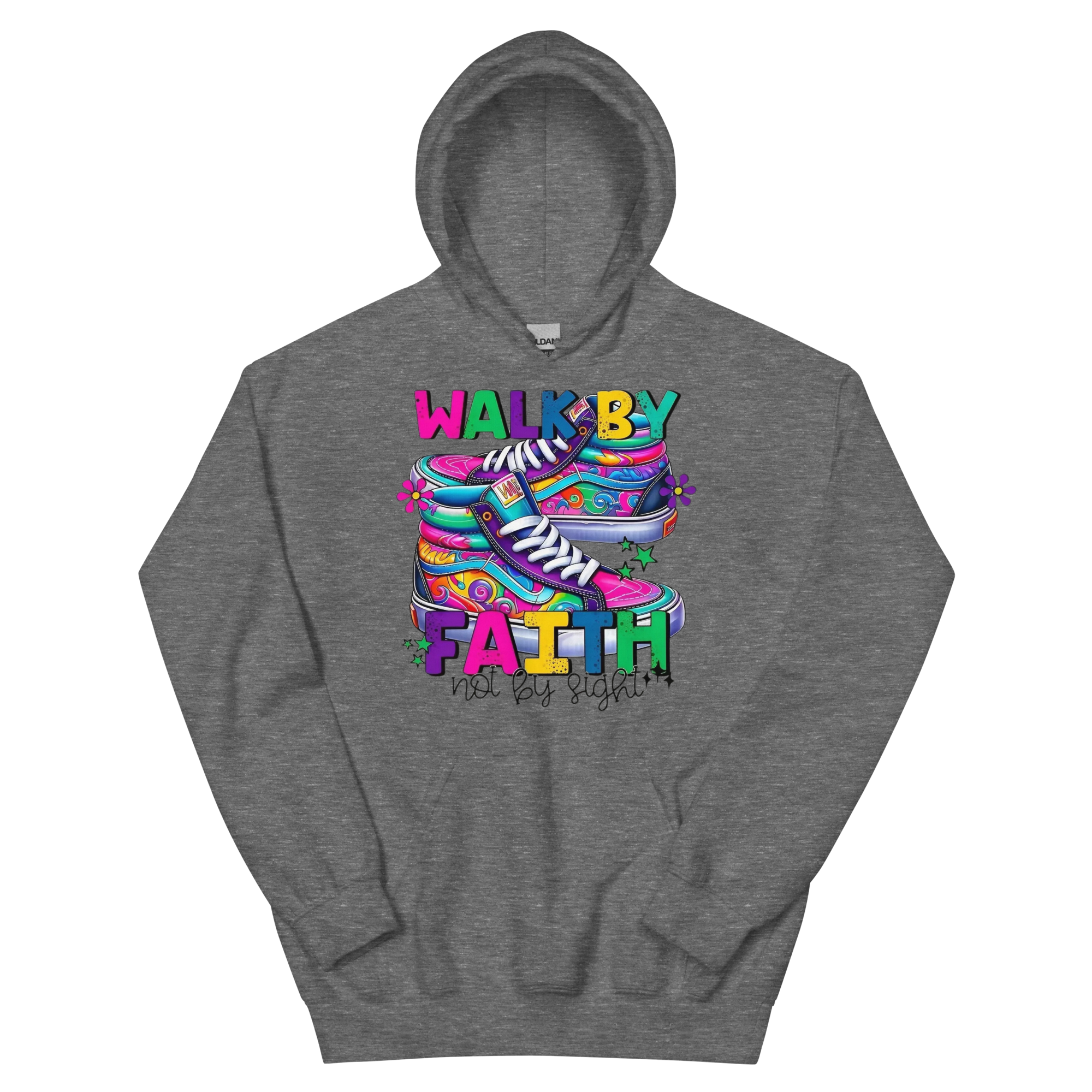 Walk By Faith Custom Design Unisex Hoodie Physical Hoodie Style-Junction Graphite Heather S 