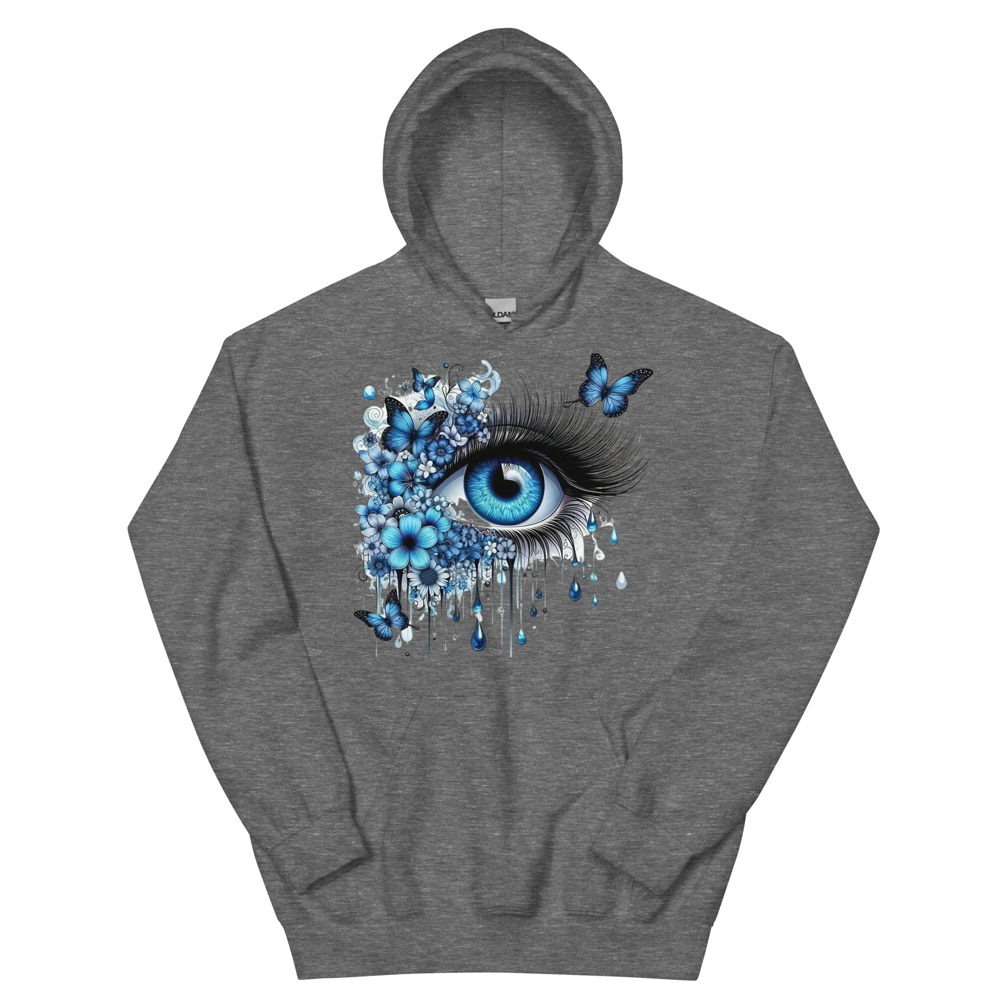 Tears of Blue Elegance Unisex Hoodie - Premium Cotton and Polyester Blend for Ultimate Comfort Physical Hoodie Style-Junction Graphite Heather S