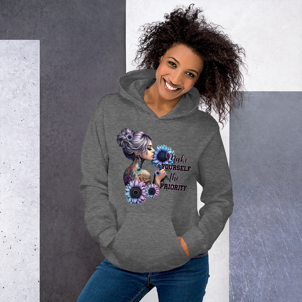 Make Yourself The Priority Hoodie - Women's Go-To for Cooler Evenings Physical Hoodie Style-Junction Graphite Heather S