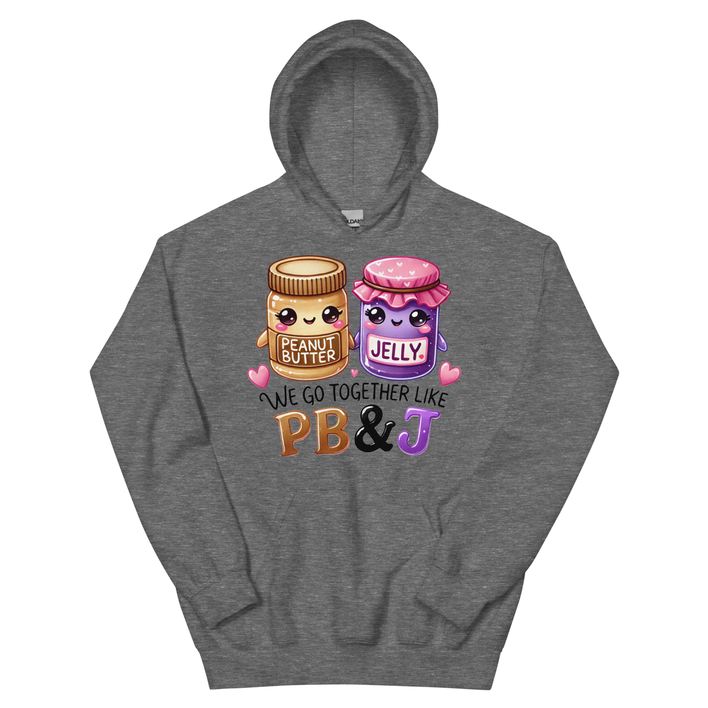 We Go Together Like PB & J Women's Hoodie Physical Hoodie Style-Junction Custom Designs & Prints Graphite Heather S