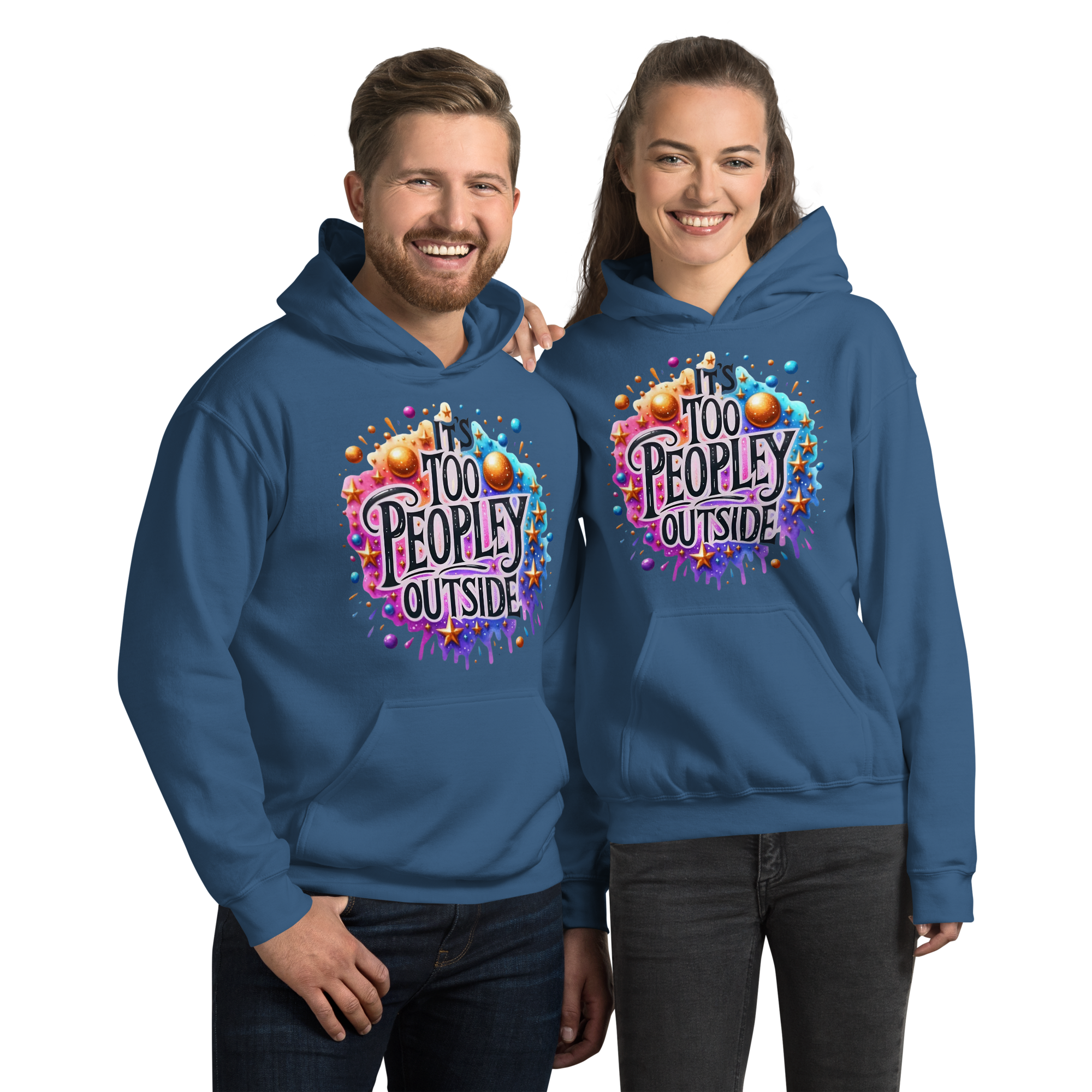 It's To Peopley Outside Unisex Custom Hoodie Physical Hoodie Style-Junction Indigo Blue S 