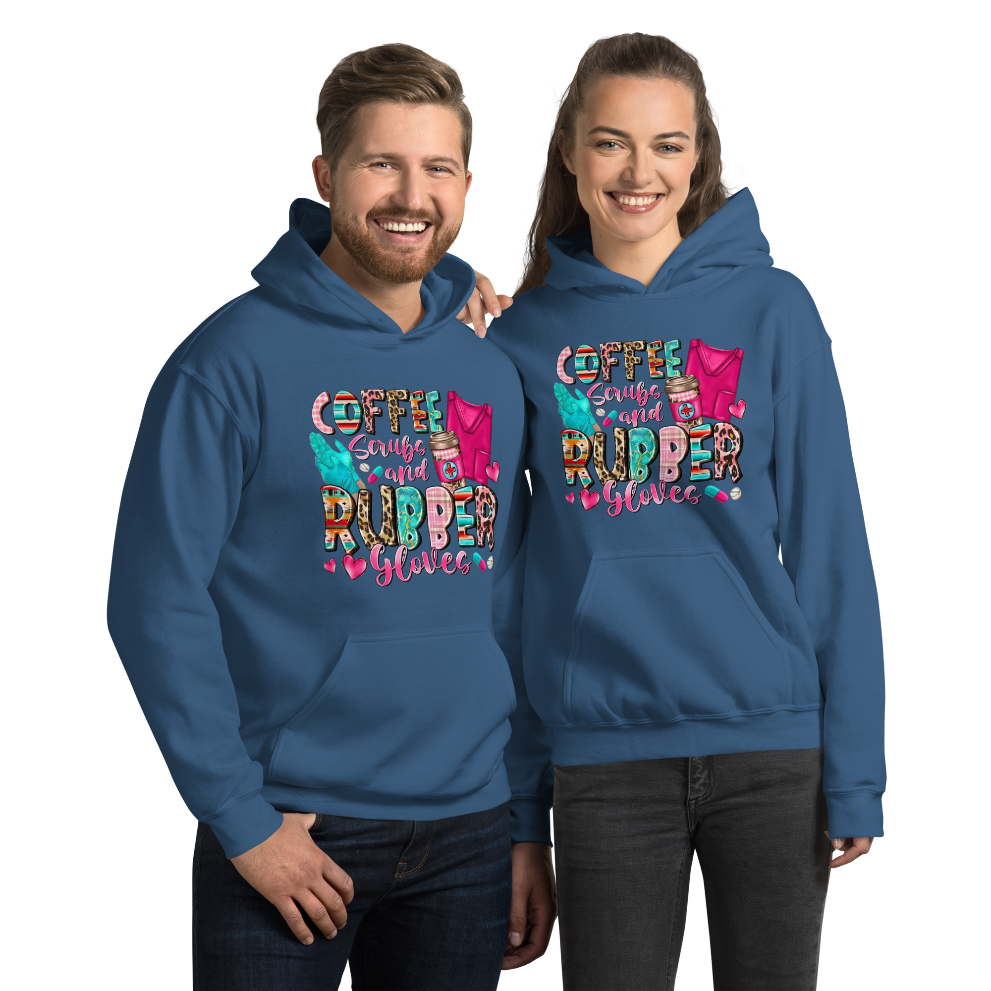 Coffee Scrubs and Rubber Gloves Unisex Custom Hoodie Physical Hoodie Style-Junction