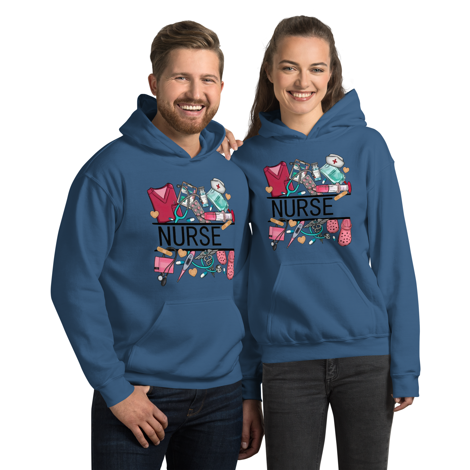 Nurse Unisex Custom Hoodie Physical Hoodie Style-Junction Indigo Blue S