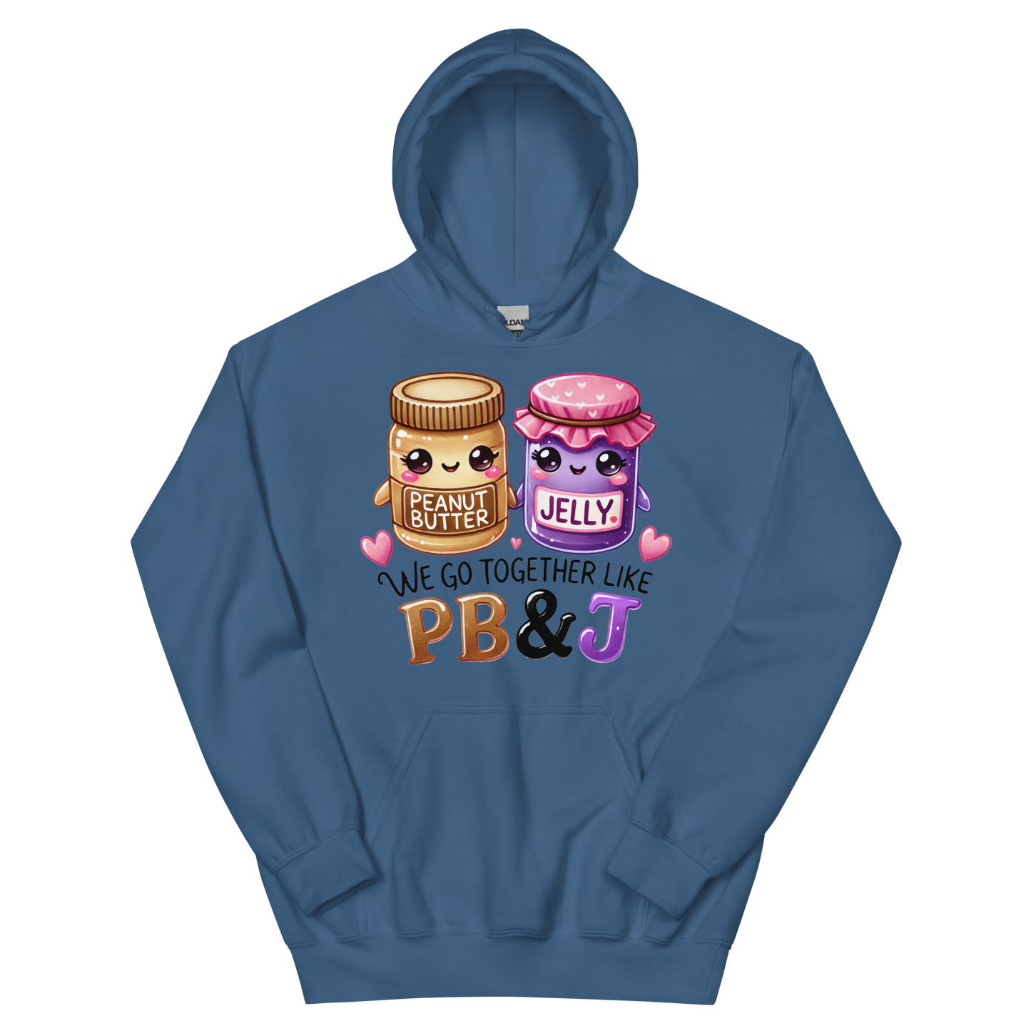 We Go Together Like PB & J Women's Hoodie Physical Hoodie Style-Junction Custom Designs & Prints Indigo Blue S