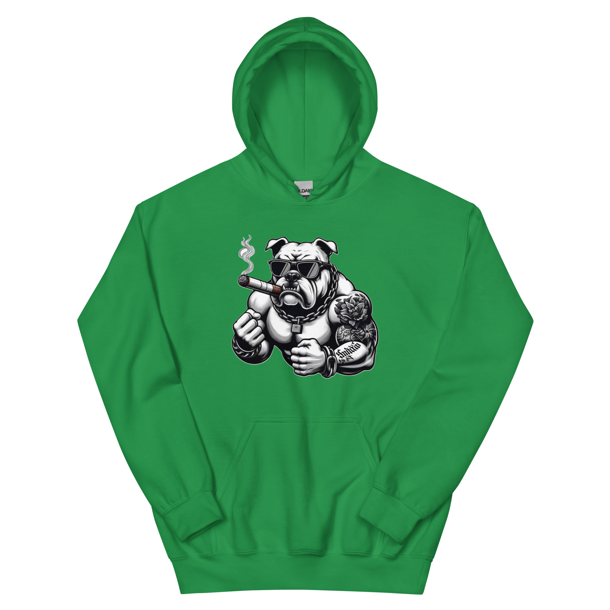 Big Boy Bulldog Design | Men’s Custom Hoodie Physical Hoodie Style-Junction Irish Green S 