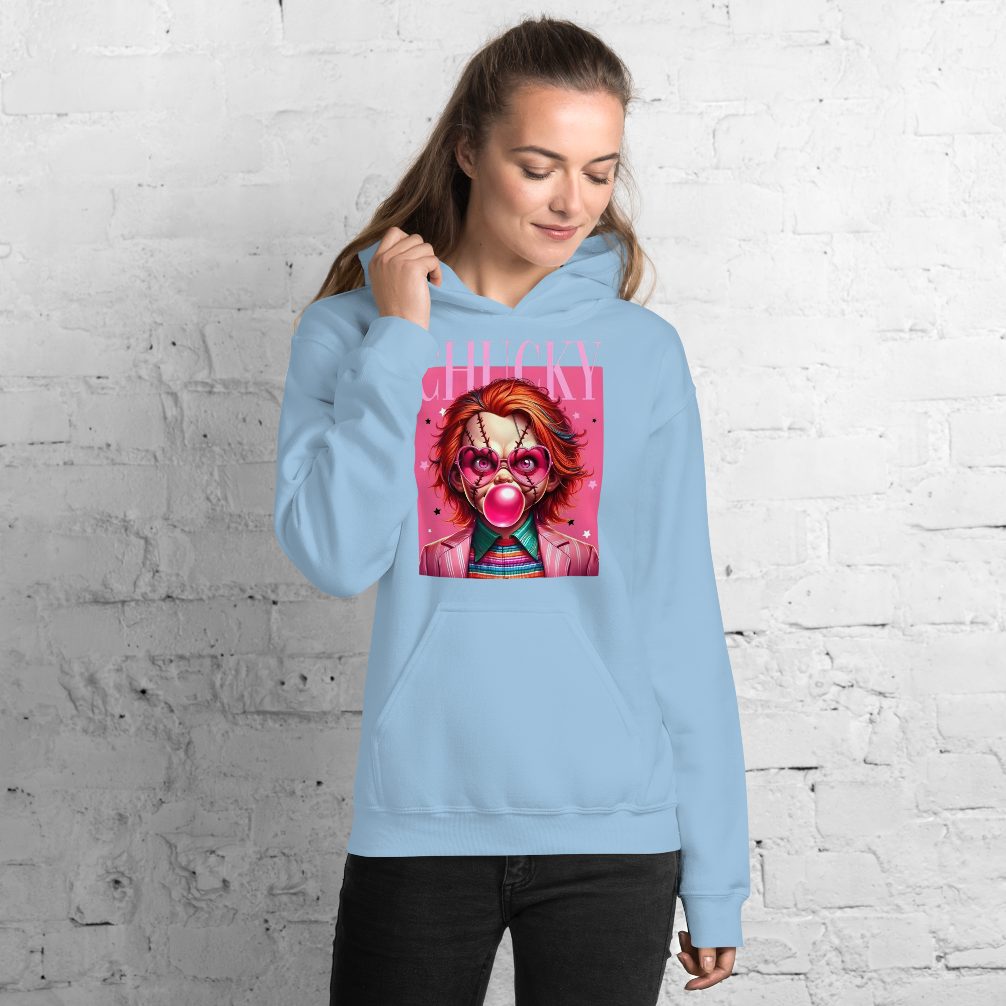 Pink Chucky Womens Custom Hoodie Physical Hoodie Style-Junction