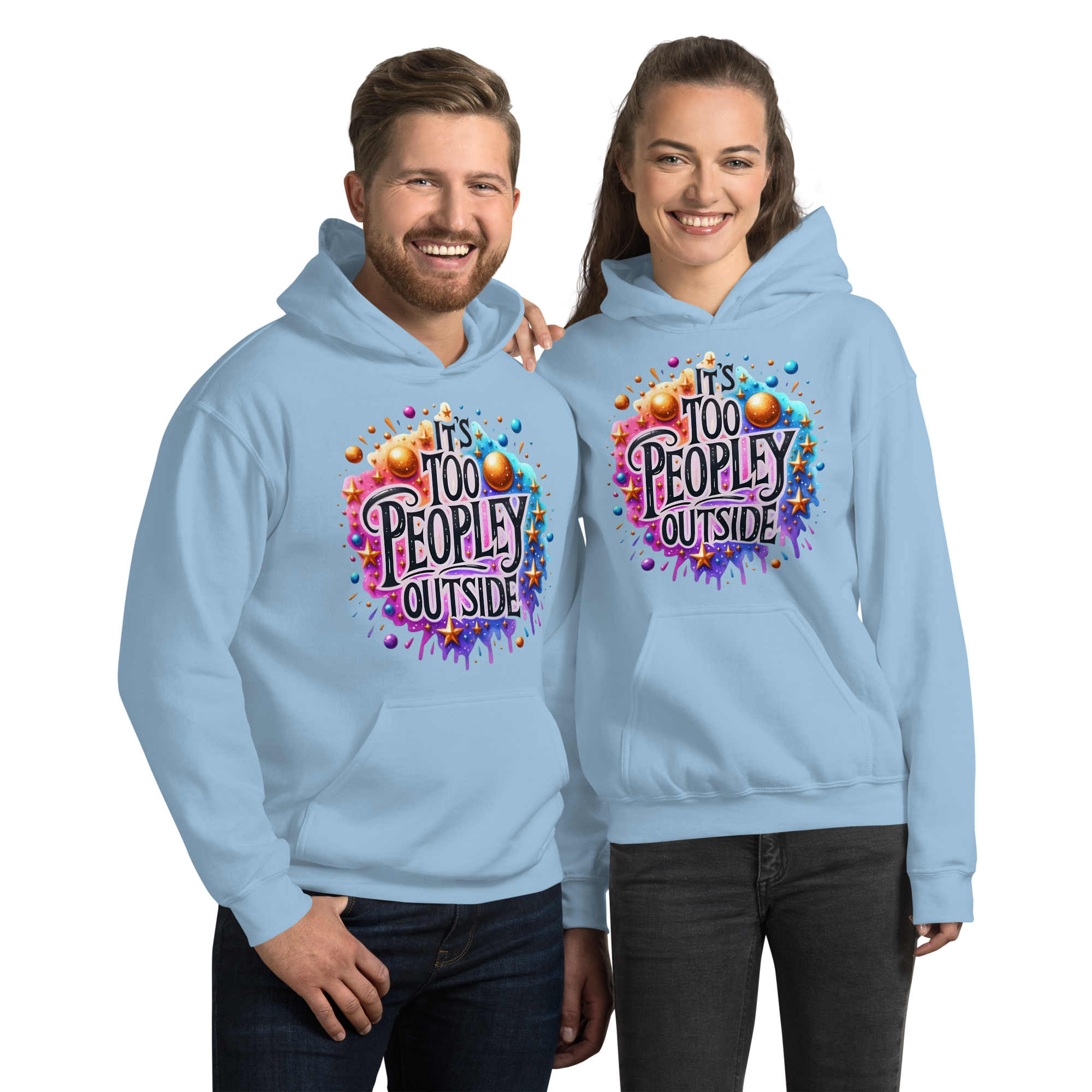 It's To Peopley Outside Unisex Custom Hoodie Physical Hoodie Style-Junction Light Blue S 