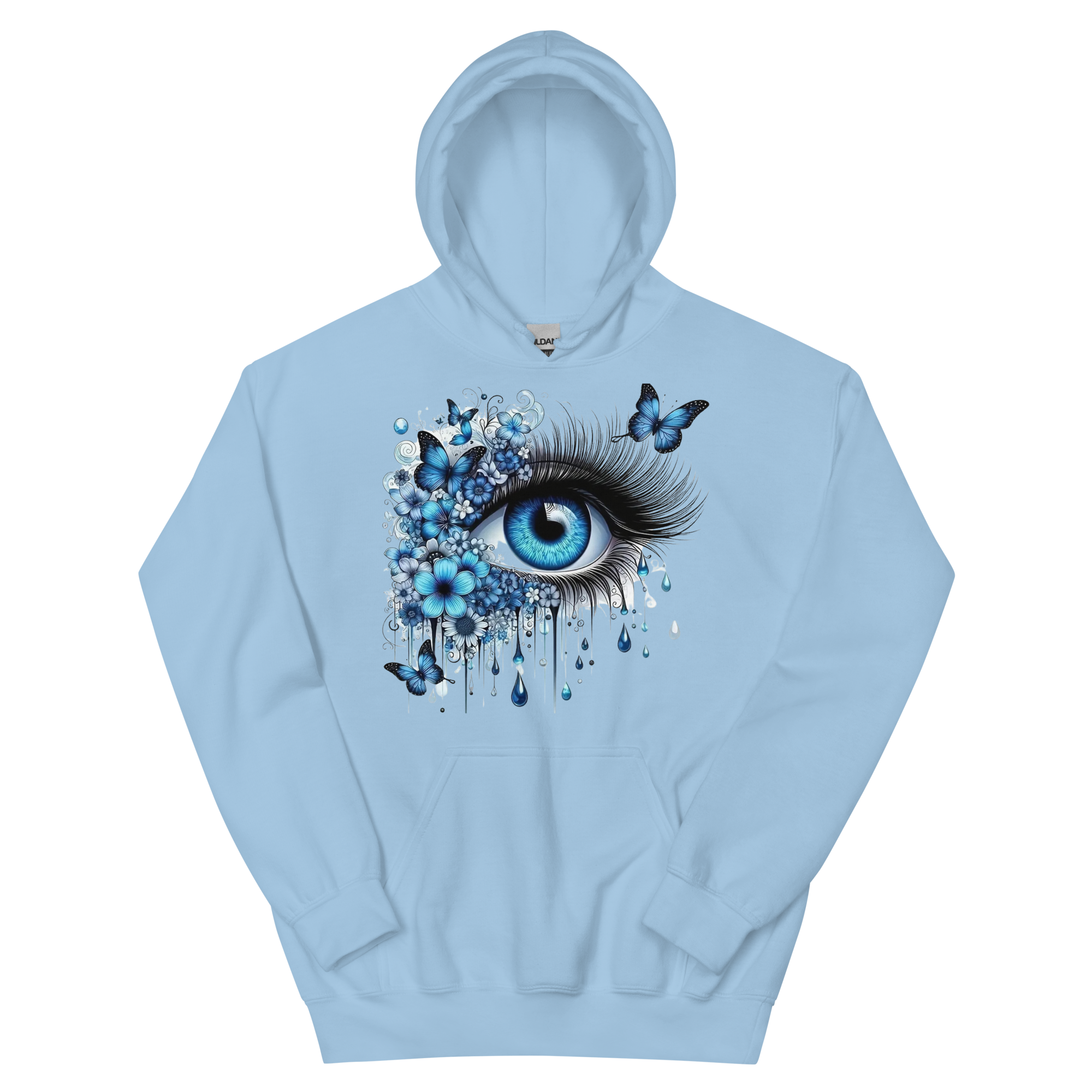 Tears of Blue Elegance Unisex Hoodie - Premium Cotton and Polyester Blend for Ultimate Comfort Physical Hoodie Style-Junction