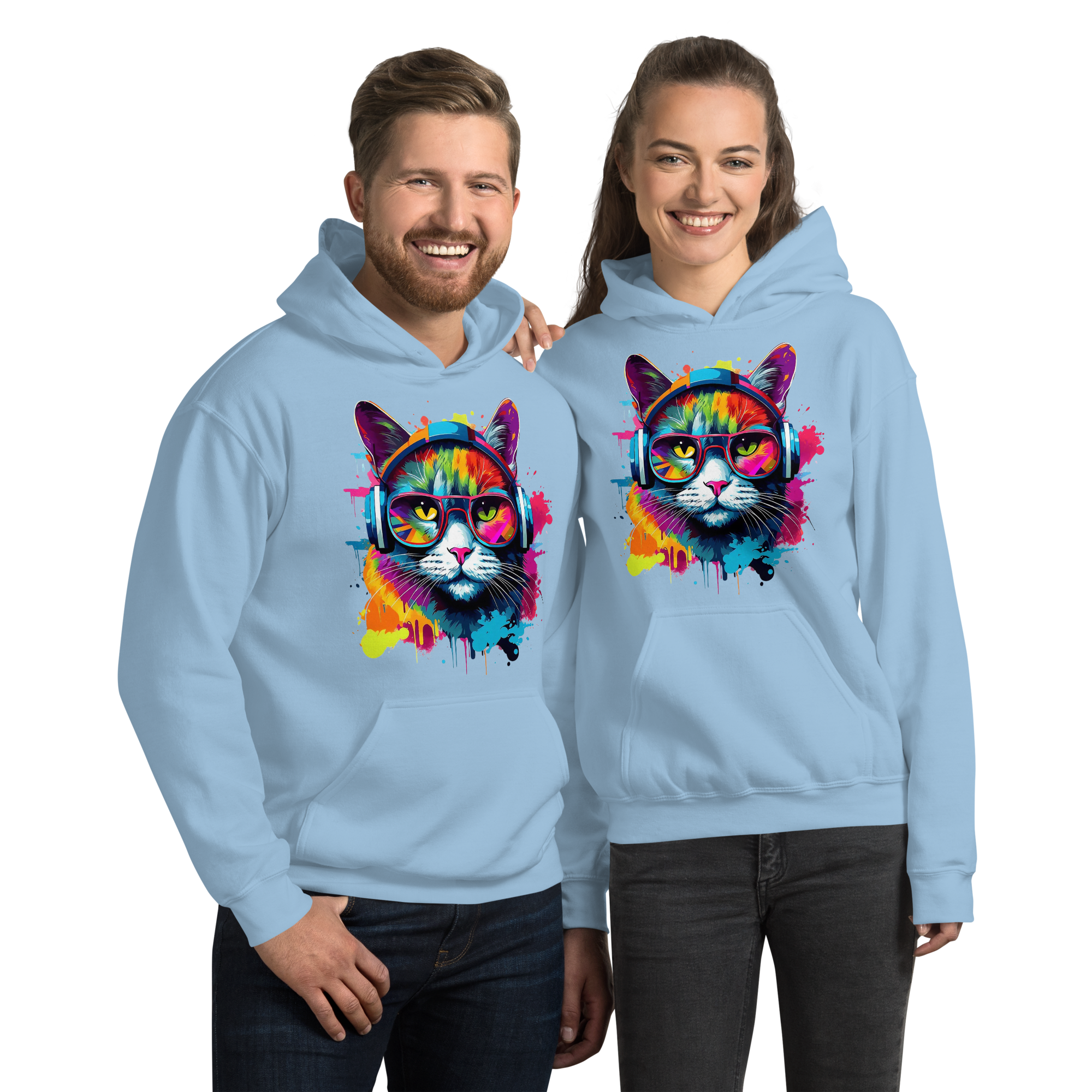 Vibrant DJ Cat Unisex Hoodie - The Ultimate Hoodie for Chill Evenings and Street Style Physical Hoodie Style-Junction