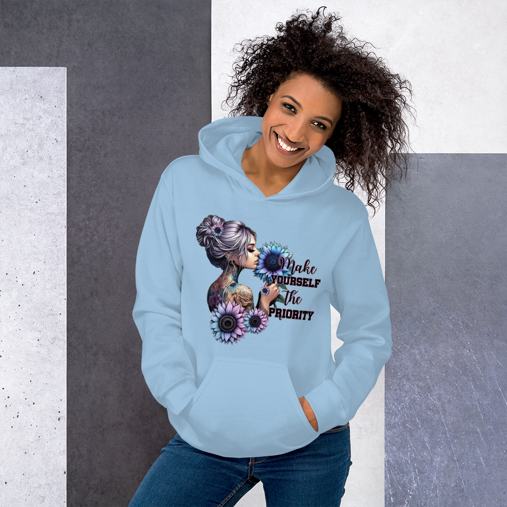 Make Yourself The Priority Hoodie - Women's Go-To for Cooler Evenings Physical Hoodie Style-Junction