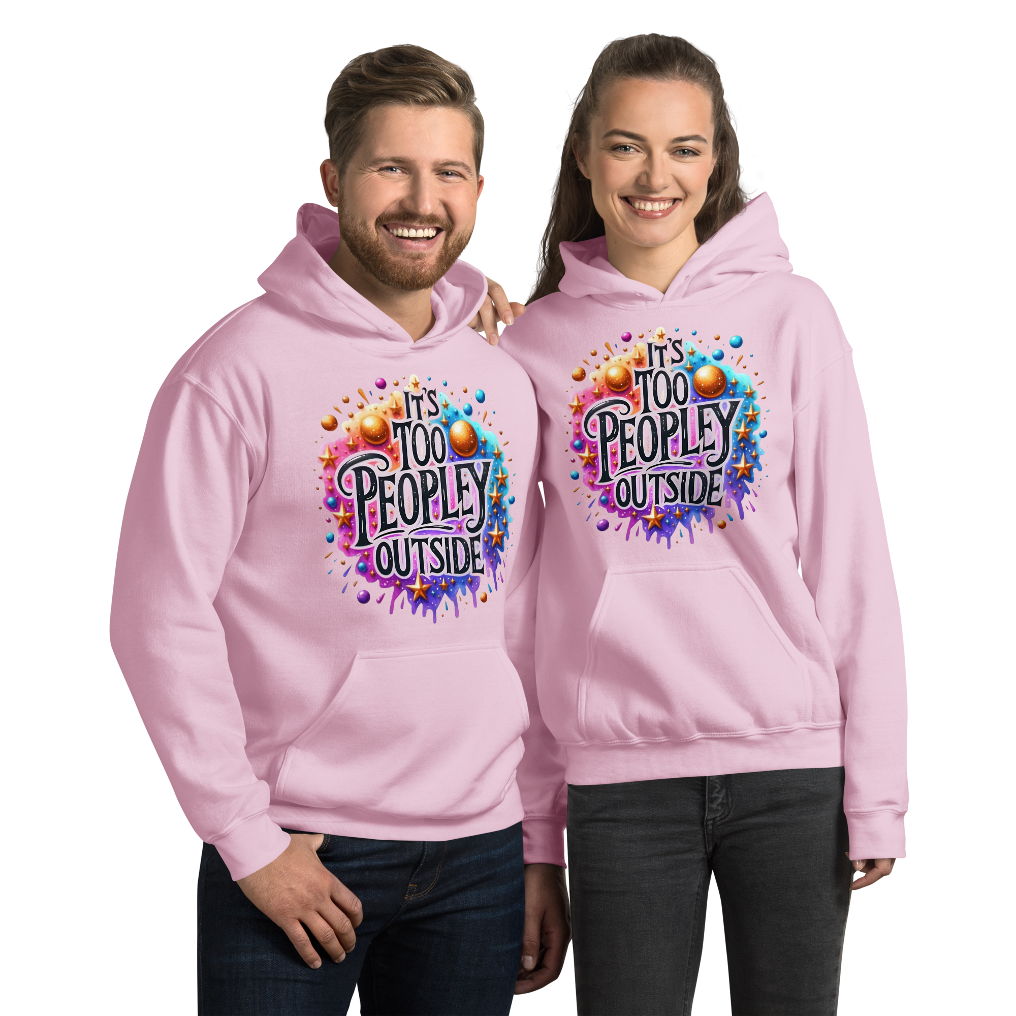 It's To Peopley Outside Unisex Custom Hoodie Physical Hoodie Style-Junction Light Pink S 