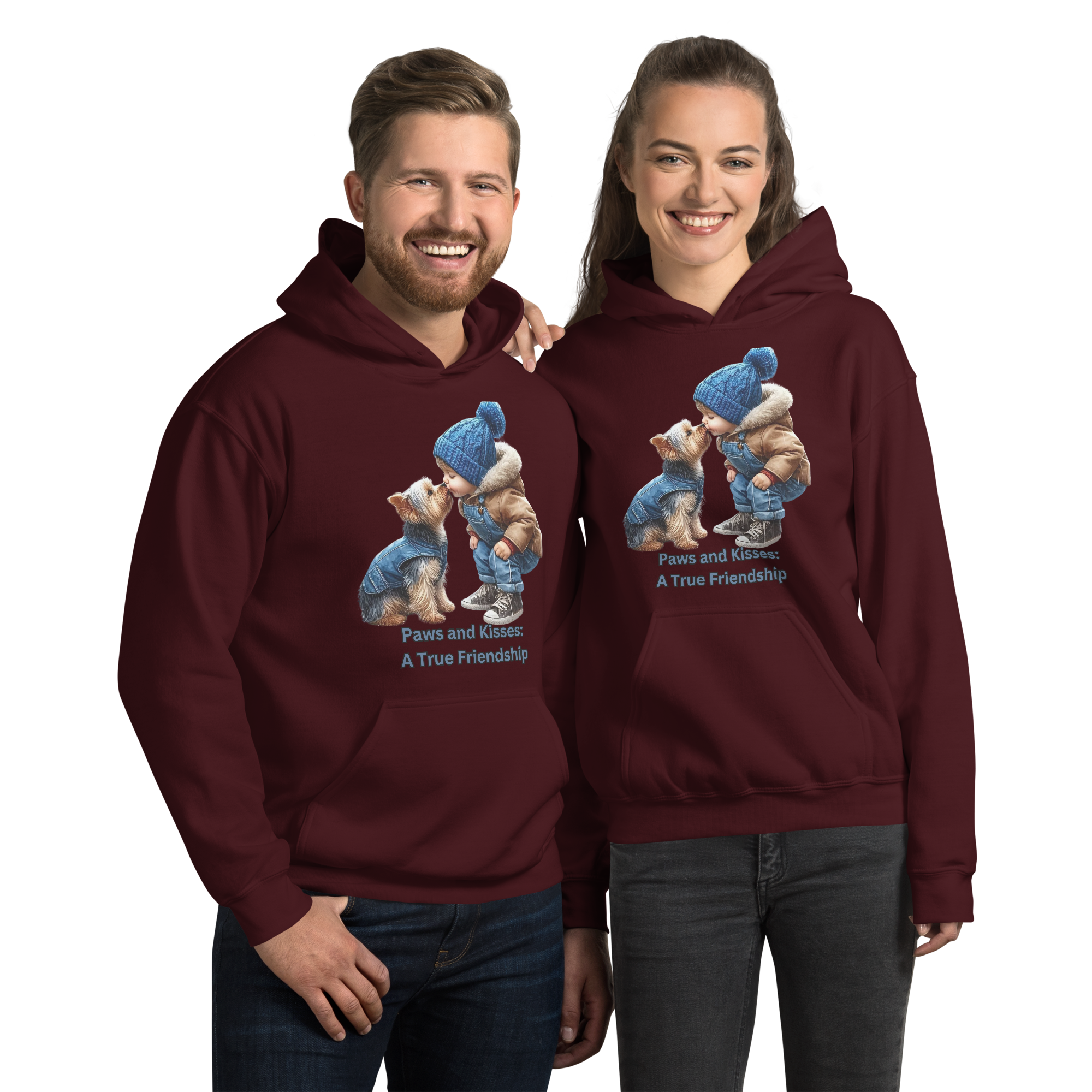 Paws and Kisses Unisex Custom Hoodie Physical Hoodie Style-Junction Maroon S 