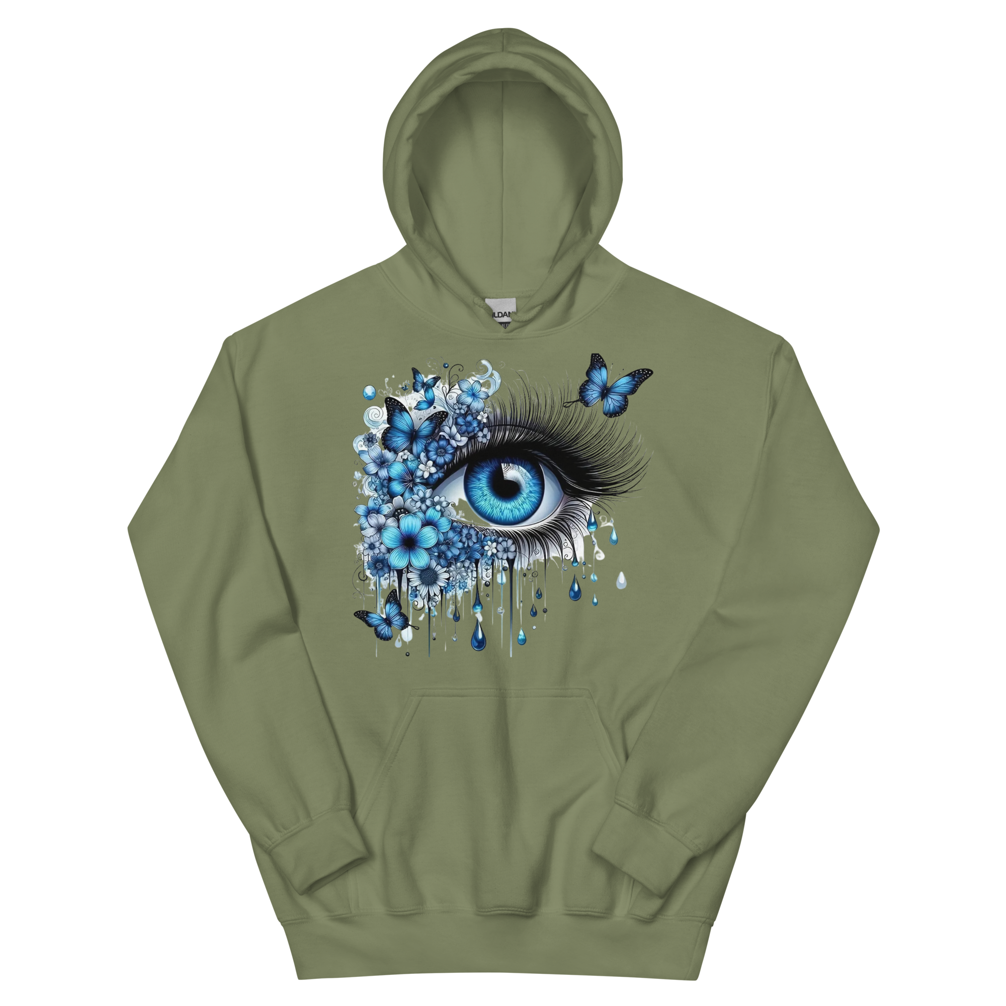 Tears of Blue Elegance Unisex Hoodie - Premium Cotton and Polyester Blend for Ultimate Comfort Physical Hoodie Style-Junction