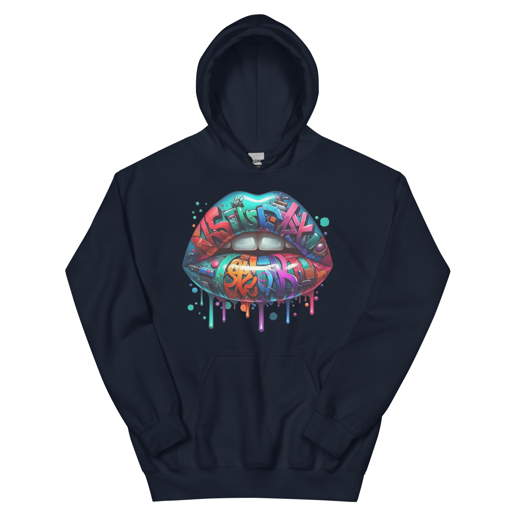 Colorful Graffiti Custom Design Unisex Hoodie Physical Hoodie Style-Junction Navy S 