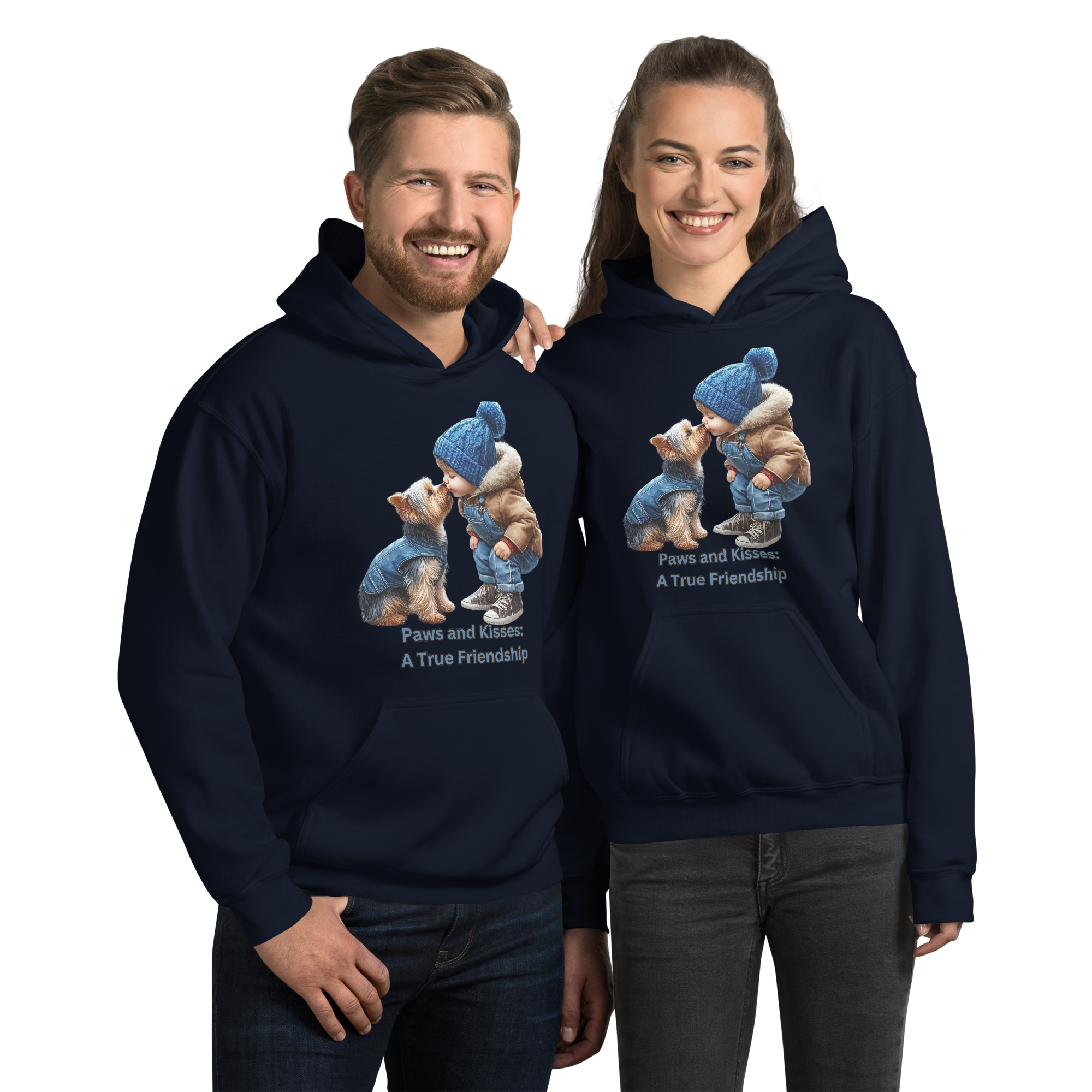 Paws and Kisses Unisex Custom Hoodie Physical Hoodie Style-Junction Navy S 