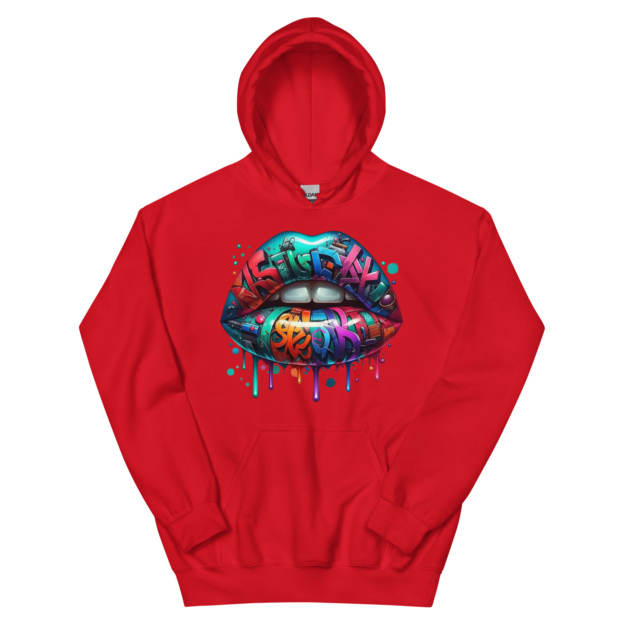 Colorful Graffiti Custom Design Unisex Hoodie Physical Hoodie Style-Junction Red S 