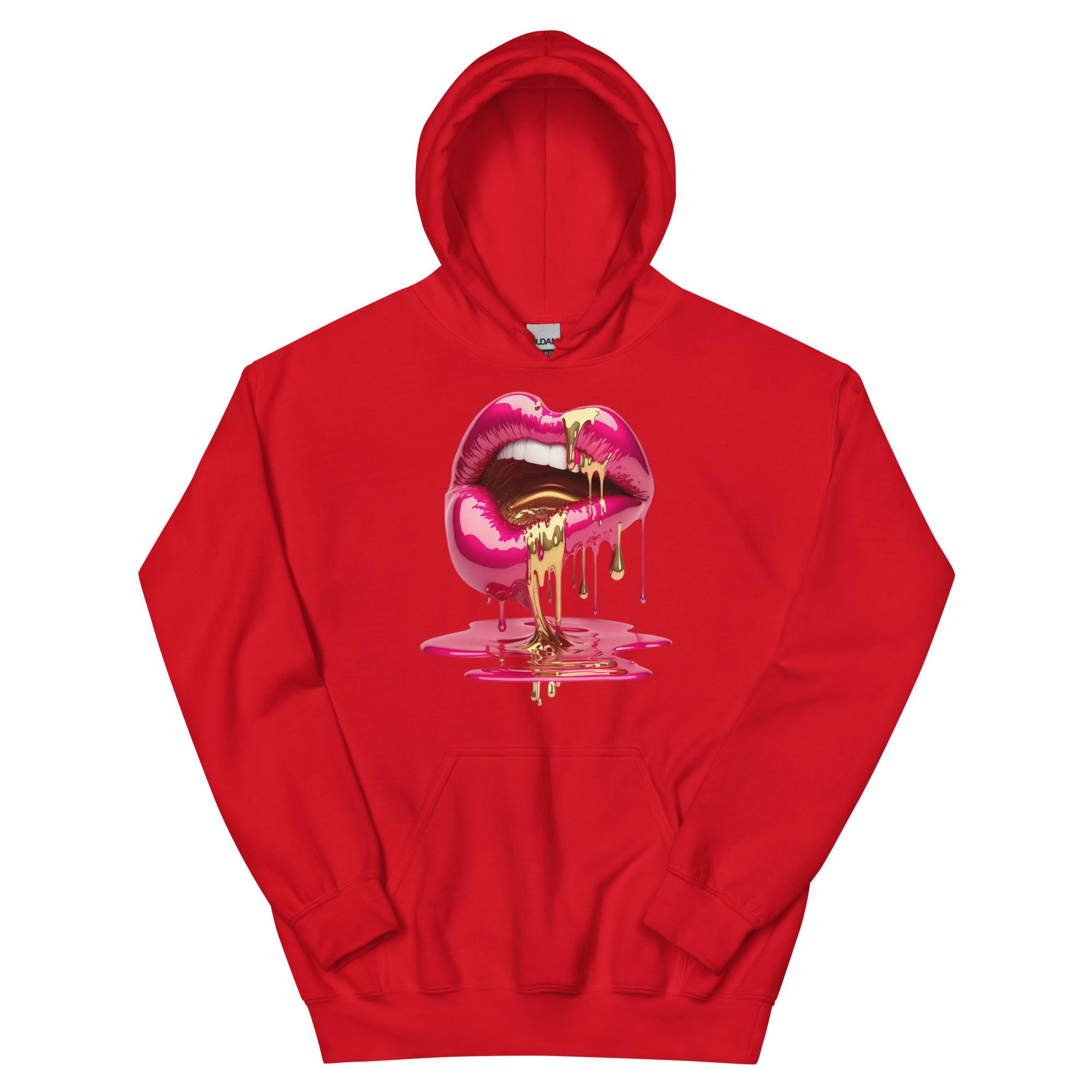 Dripping Lips Custom Design Unisex Hoodie Physical Hoodie Style-Junction Red S 