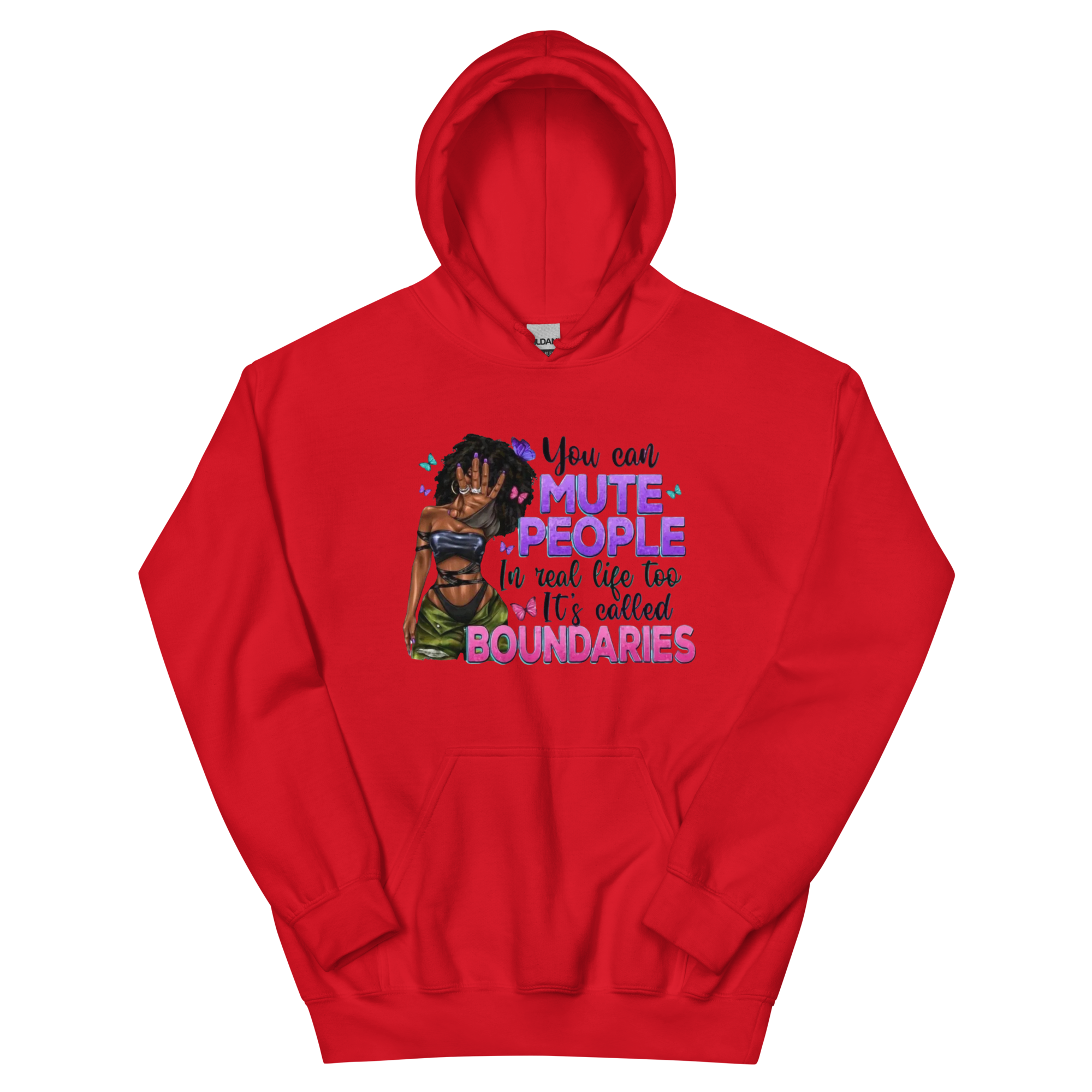 You Can Mute People In Real Life It's Called Boundaries Custom Design Unisex Hoodie Physical Hoodie Style-Junction Red S 