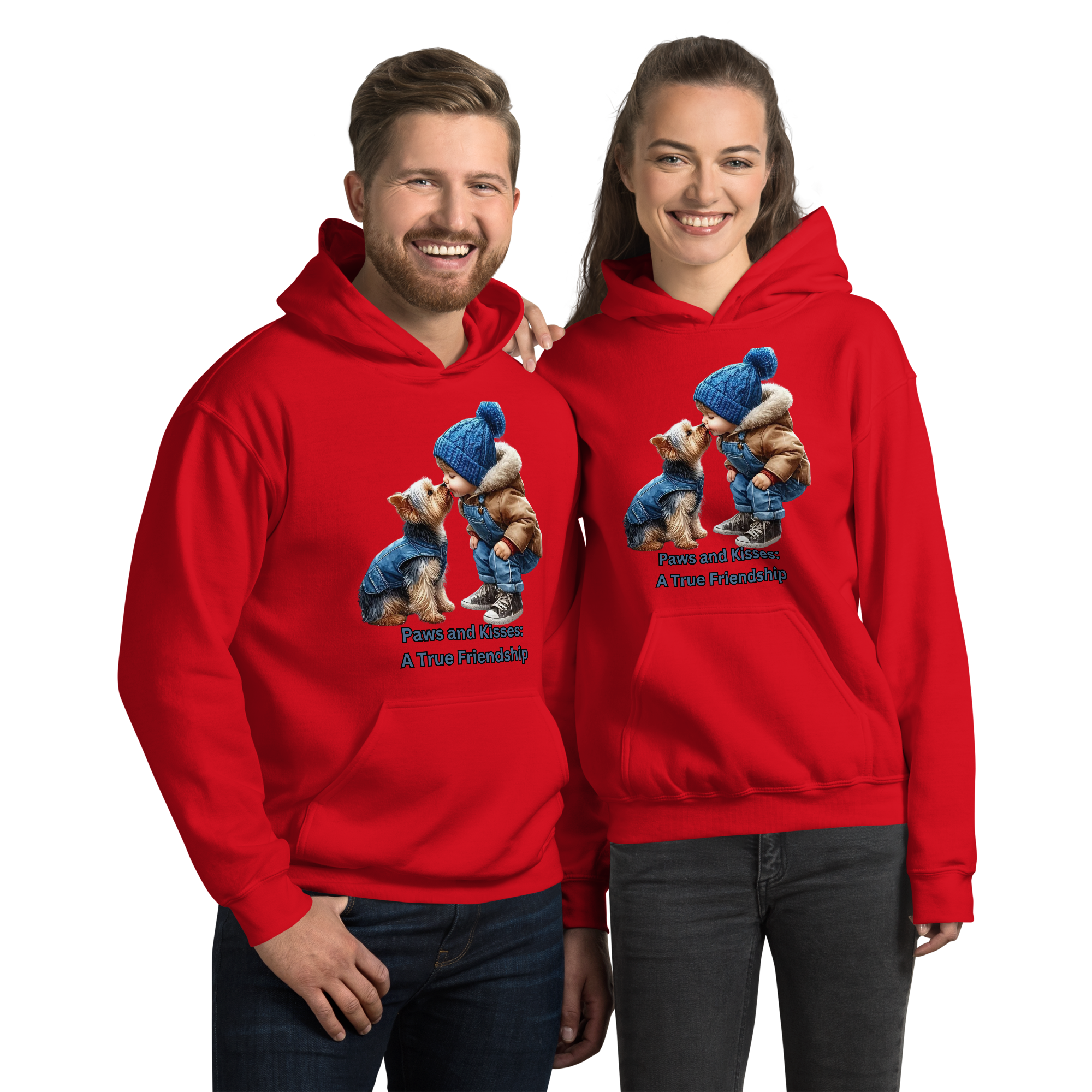 Paws and Kisses Unisex Custom Hoodie Physical Hoodie Style-Junction Red S 