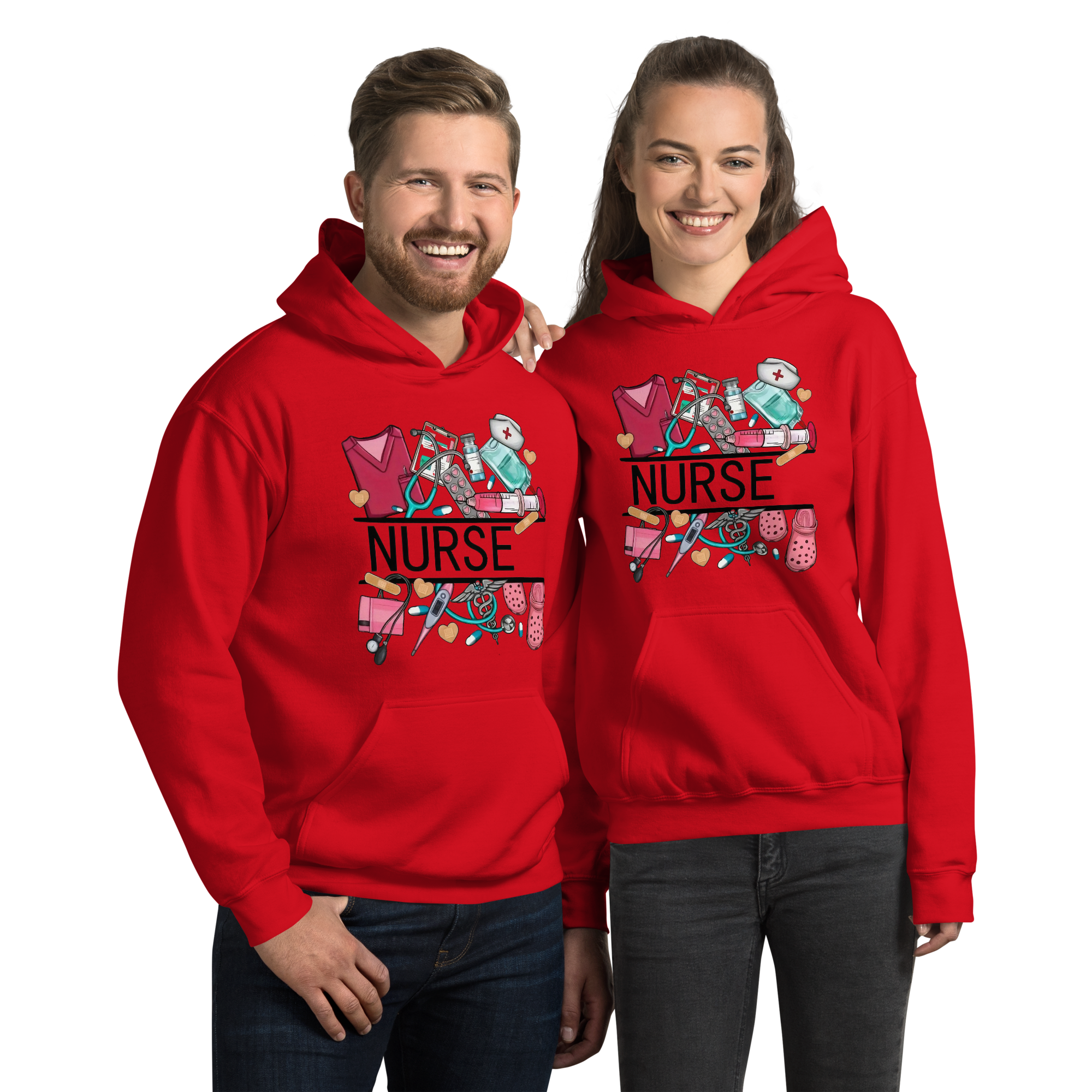 Nurse Unisex Custom Hoodie Physical Hoodie Style-Junction Red S