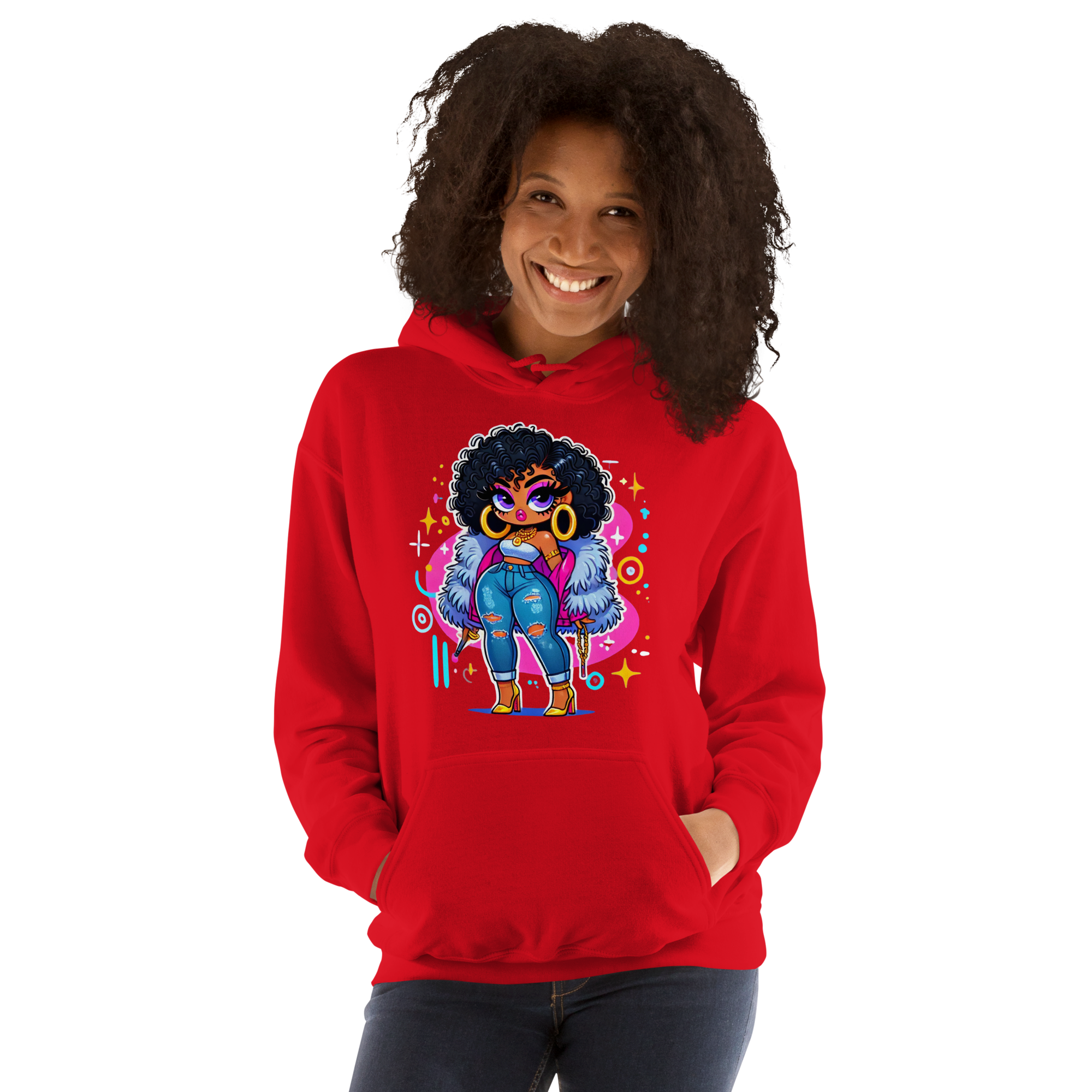 Fierce Diva Luxe Women's Hoodie Physical Hoodie Style-Junction Custom Designs & Prints Red S