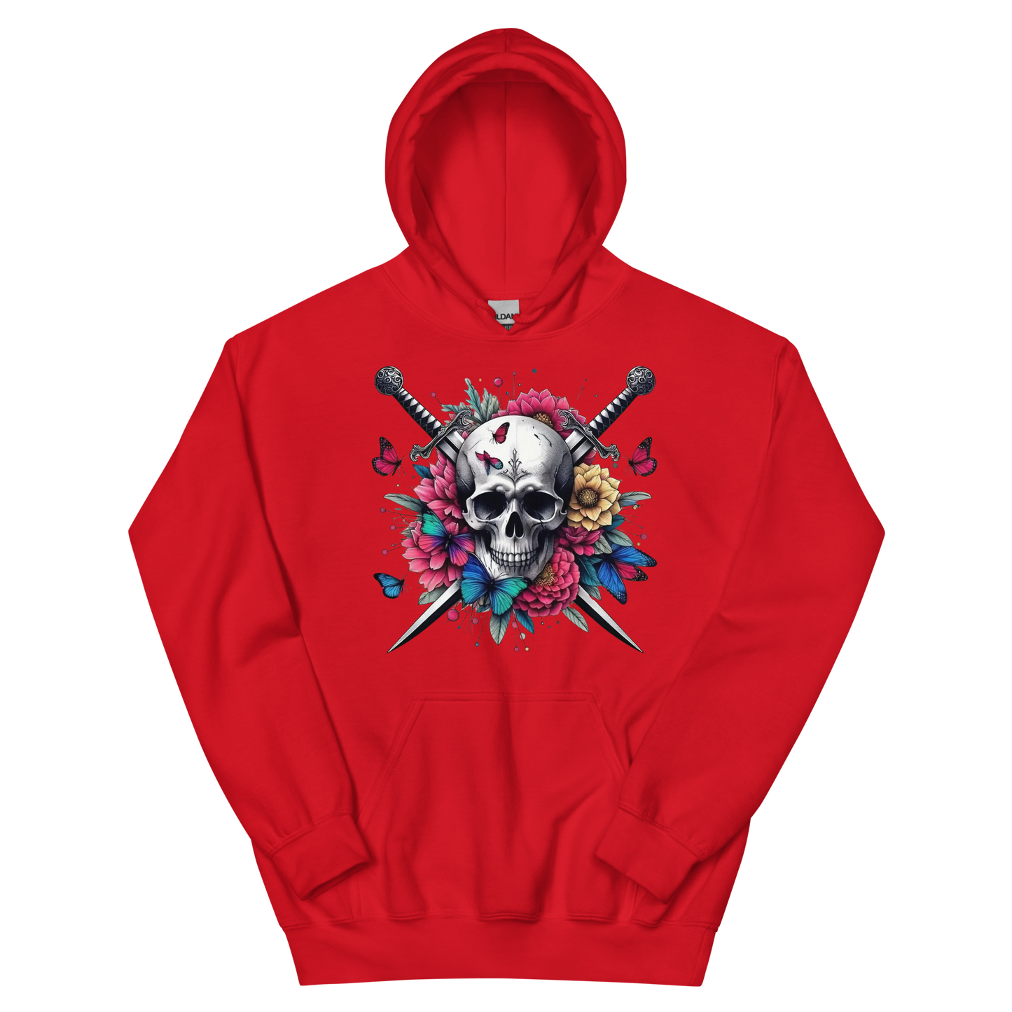 Skull & Swords Men's Hoodie Physical Hoodie Style-Junction Custom Designs & Prints Red S