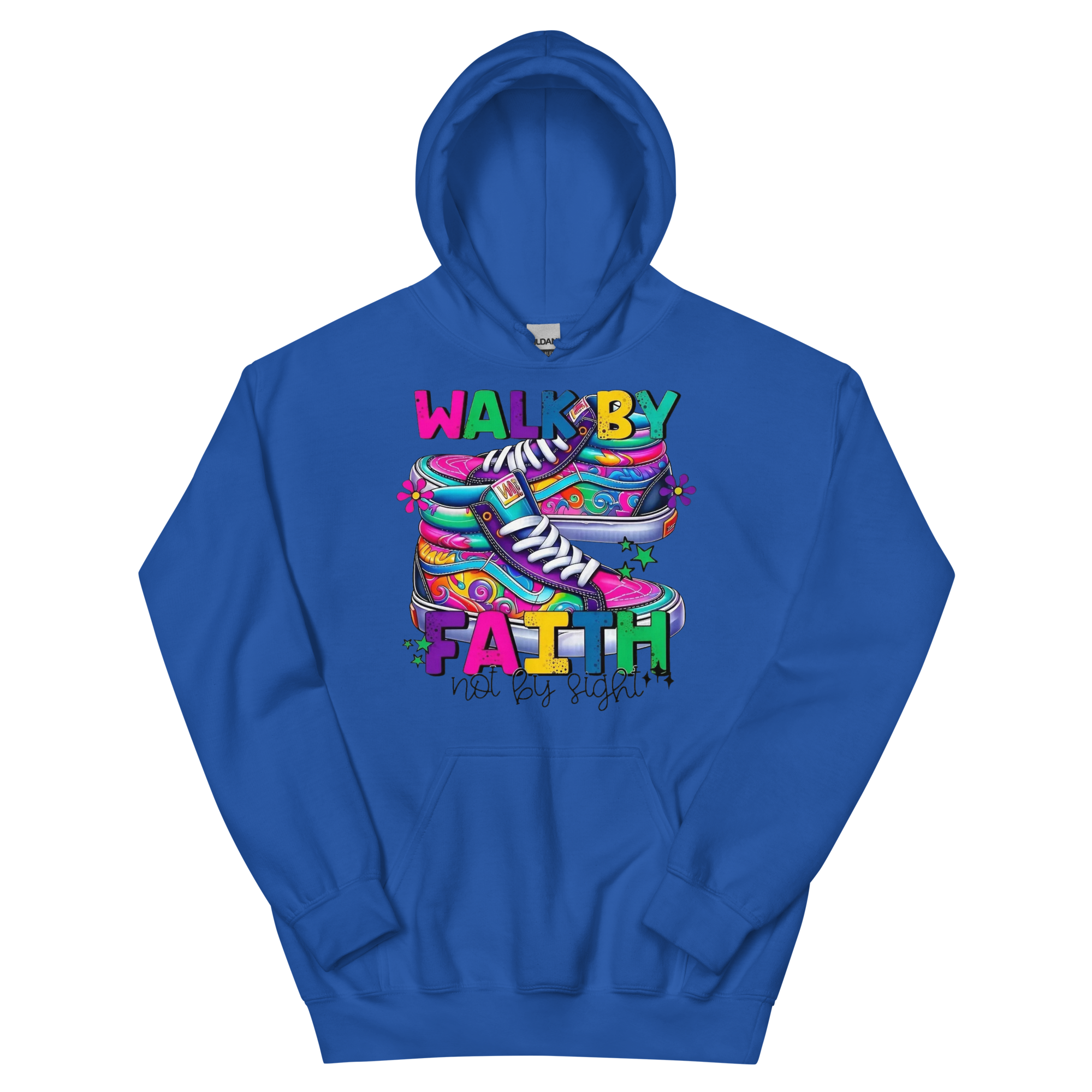 Walk By Faith Custom Design Unisex Hoodie Physical Hoodie Style-Junction Royal S 