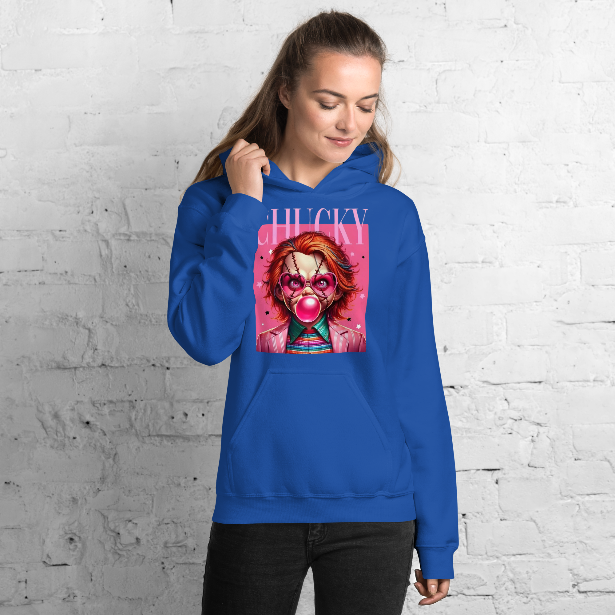 Pink Chucky Womens Custom Hoodie Physical Hoodie Style-Junction Royal S 