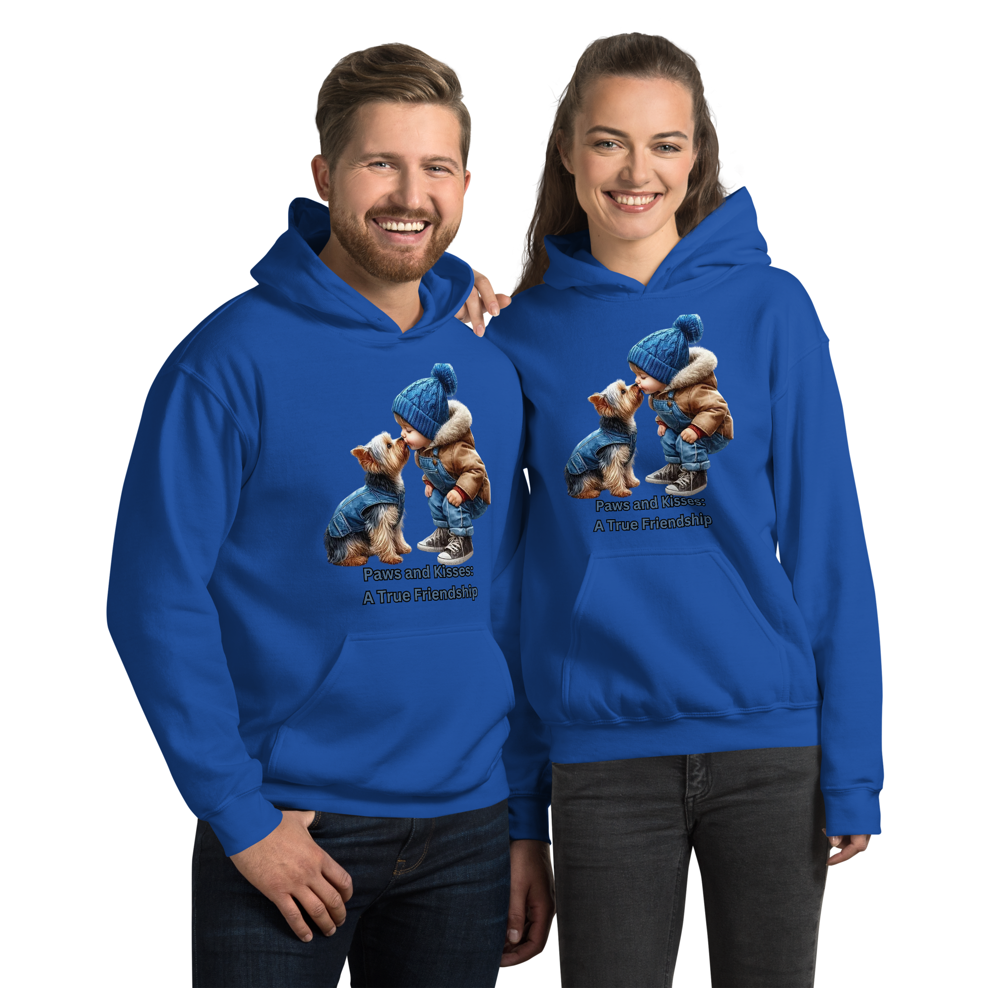 Paws and Kisses Unisex Custom Hoodie Physical Hoodie Style-Junction Royal S 