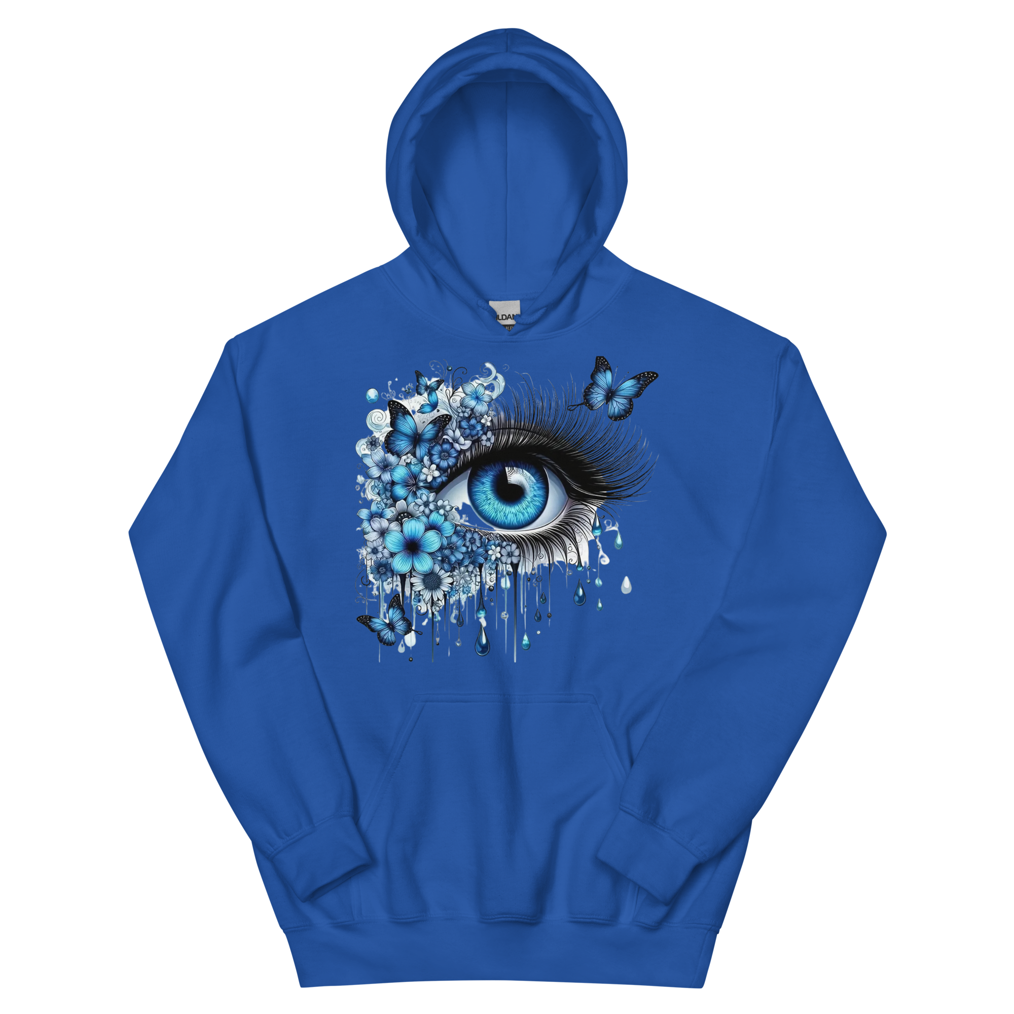 Tears of Blue Elegance Unisex Hoodie - Premium Cotton and Polyester Blend for Ultimate Comfort Physical Hoodie Style-Junction Royal S