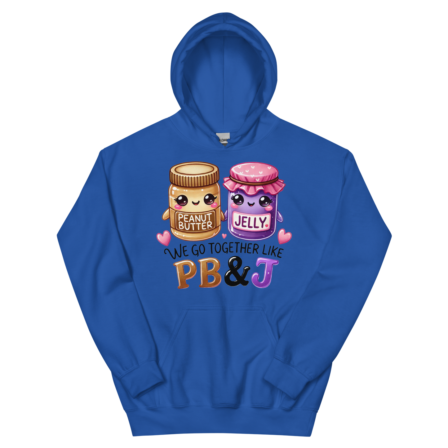 We Go Together Like PB & J Women's Hoodie Physical Hoodie Style-Junction Custom Designs & Prints Royal S