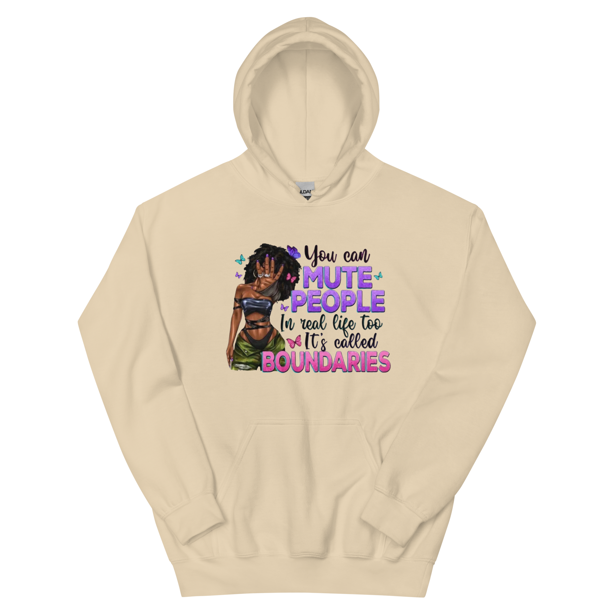 You Can Mute People In Real Life It's Called Boundaries Custom Design Unisex Hoodie Physical Hoodie Style-Junction Sand S 