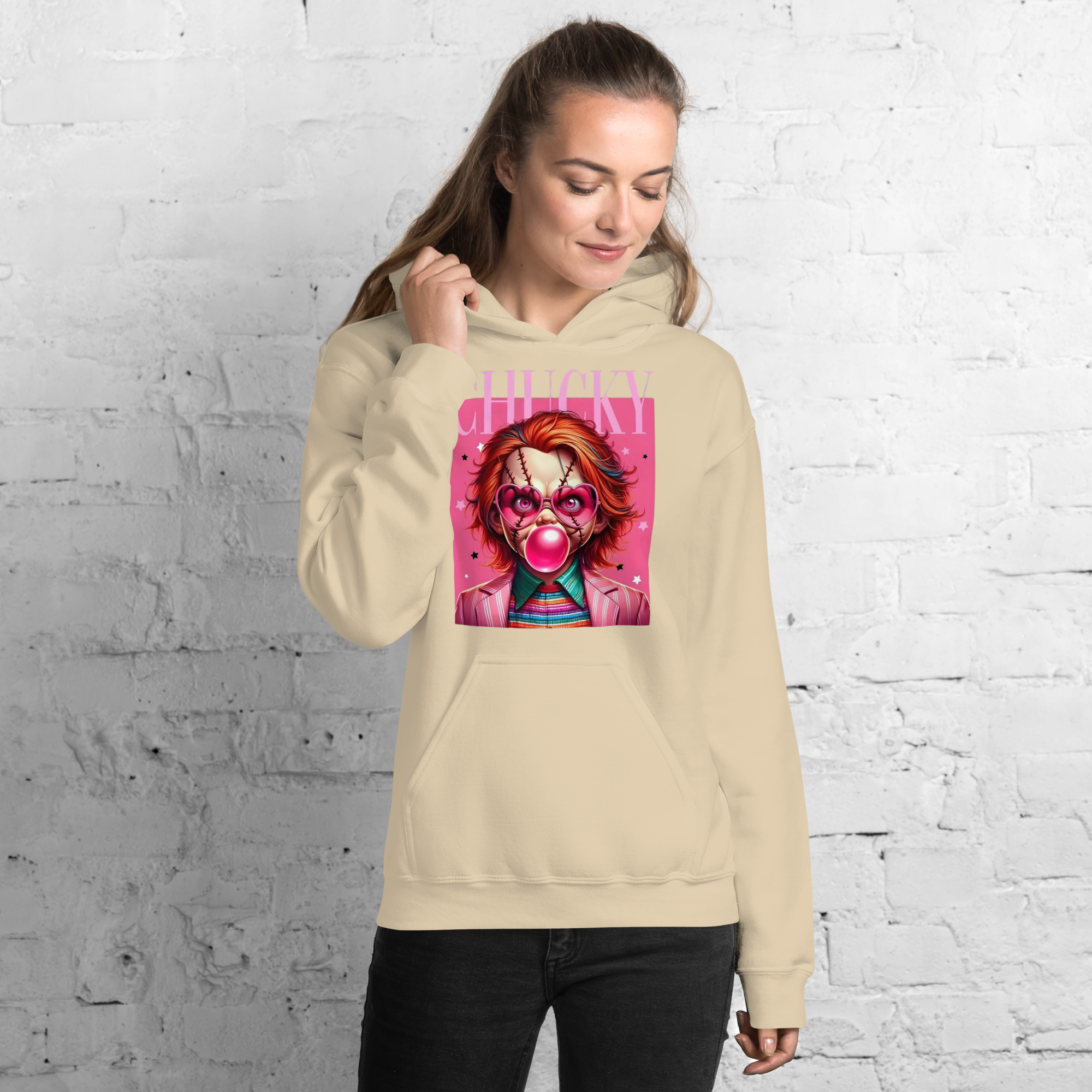 Pink Chucky Womens Custom Hoodie Physical Hoodie Style-Junction