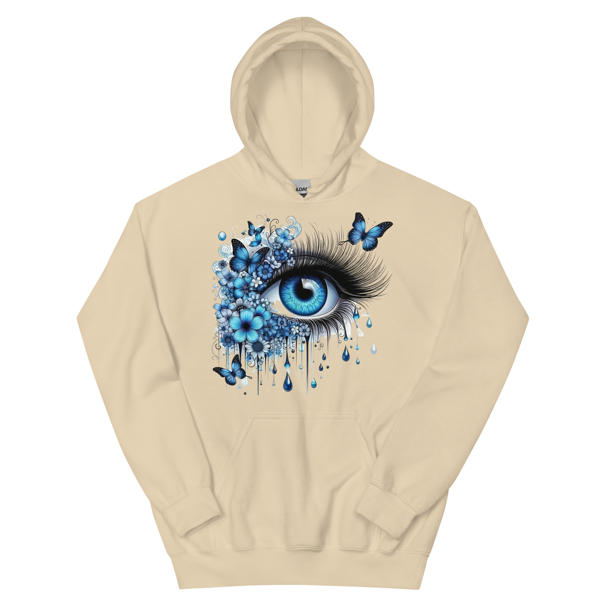 Tears of Blue Elegance Unisex Hoodie - Premium Cotton and Polyester Blend for Ultimate Comfort Physical Hoodie Style-Junction