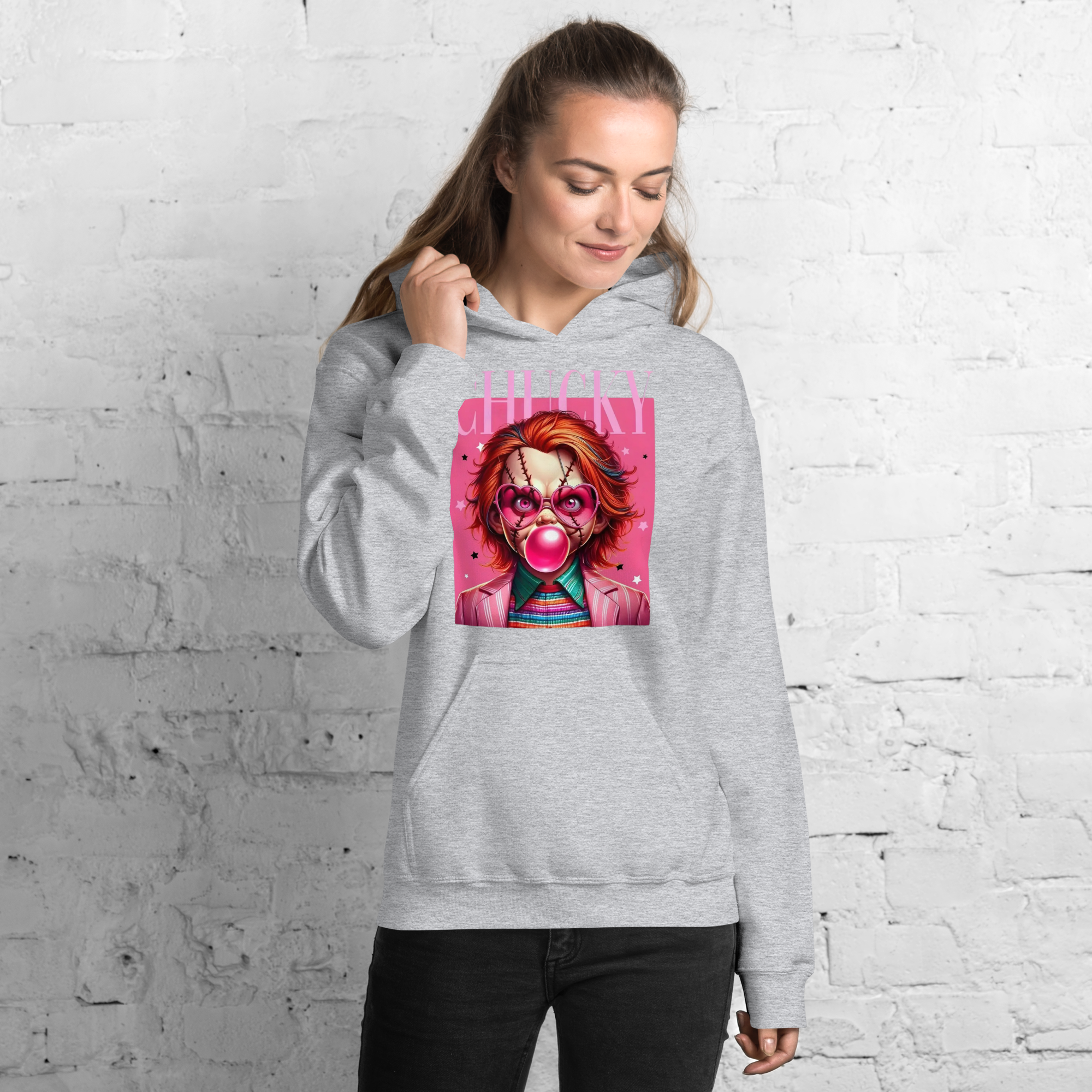 Pink Chucky Womens Custom Hoodie Physical Hoodie Style-Junction