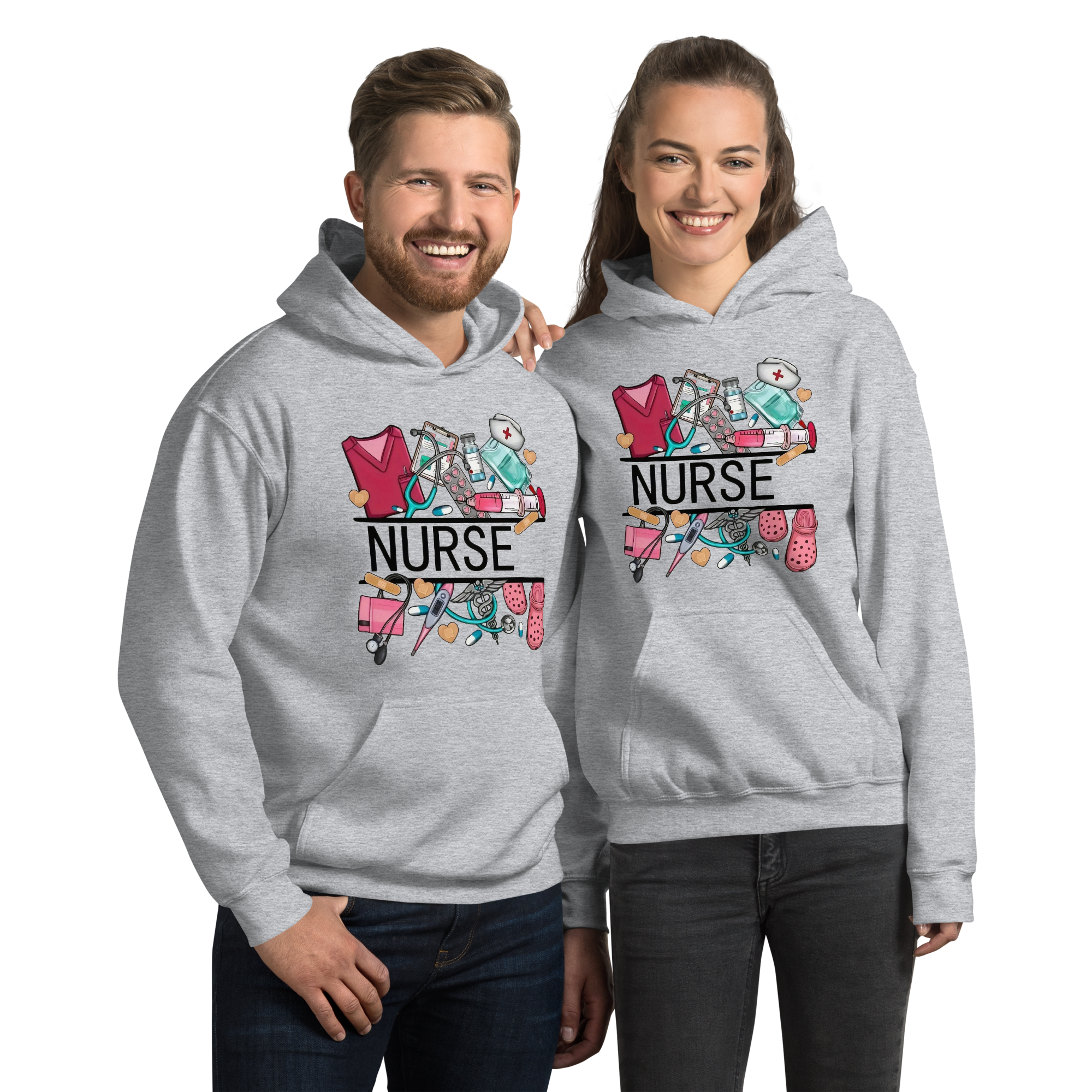 Nurse Unisex Custom Hoodie Physical Hoodie Style-Junction Sport Grey S