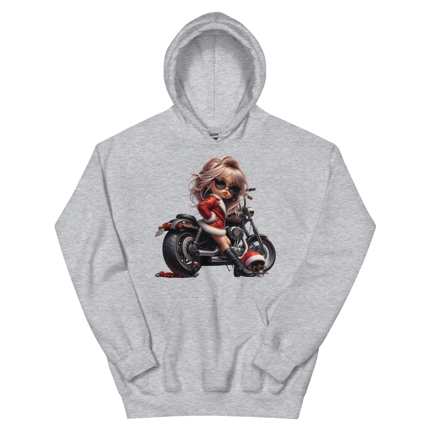 Badass Biker Girl Hoodie – Cool Motorcycle Sweatshirt – Rebel Rider Pullover for Women Physical Hoodie Style-Junction Custom Designs & Prints