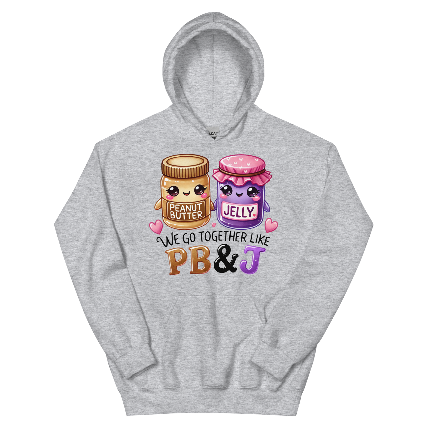 We Go Together Like PB & J Women's Hoodie Physical Hoodie Style-Junction Custom Designs & Prints Sport Grey S