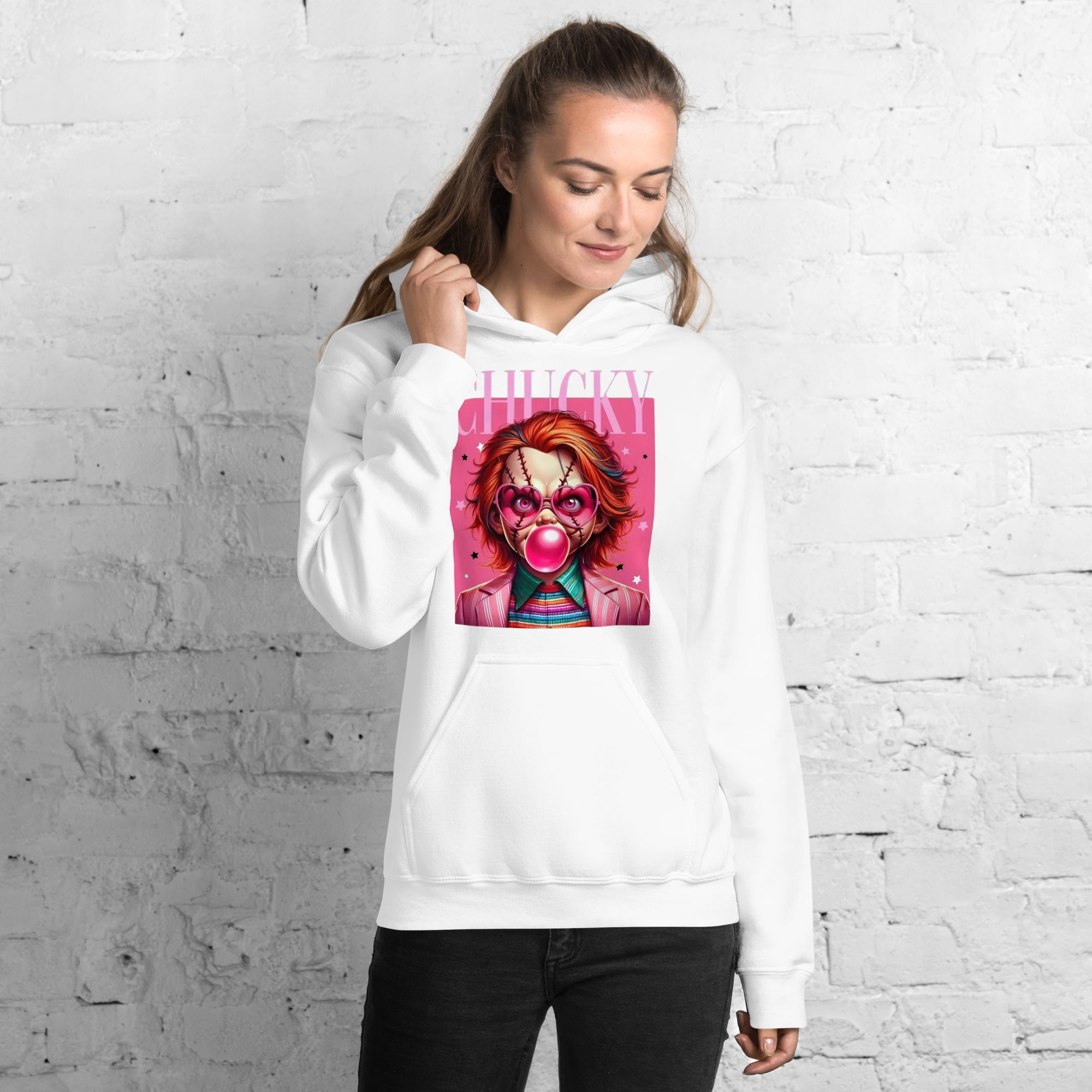 Pink Chucky Womens Custom Hoodie Physical Hoodie Style-Junction