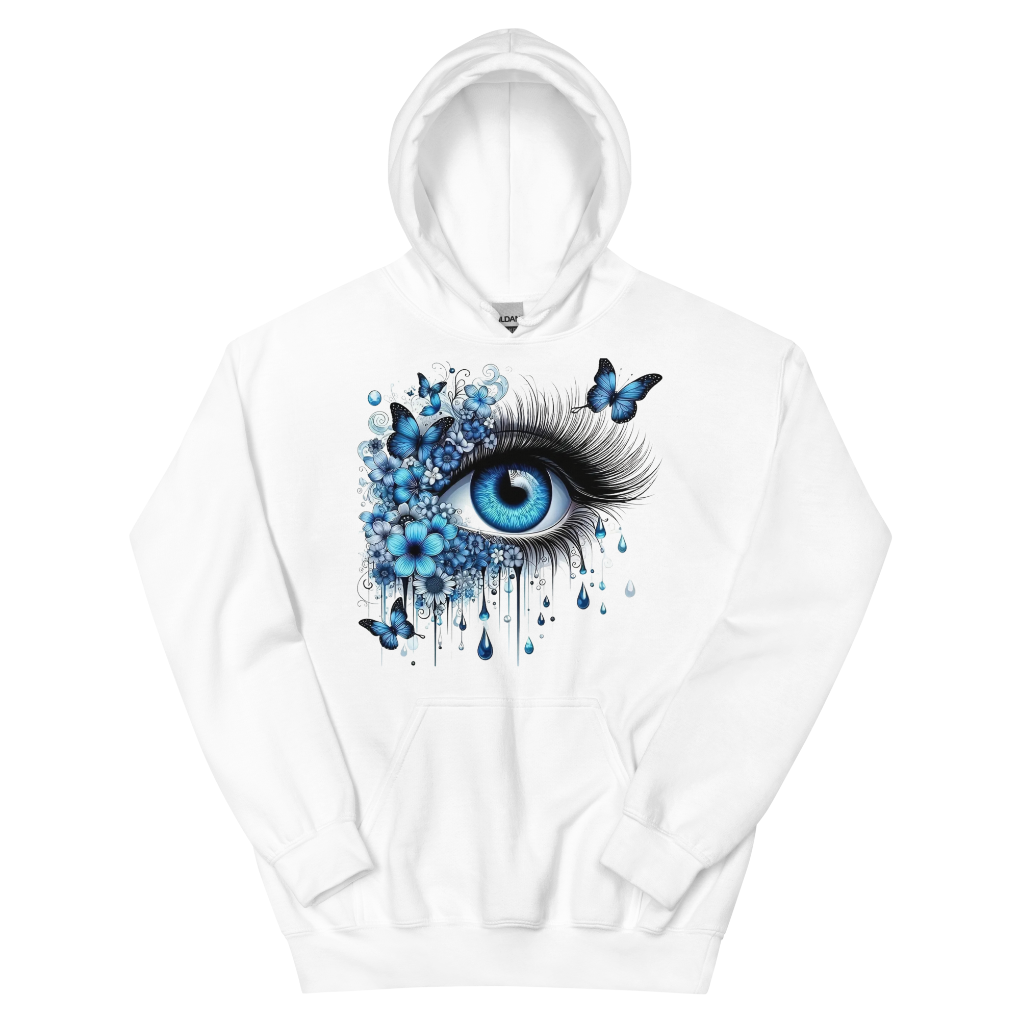 Tears of Blue Elegance Unisex Hoodie - Premium Cotton and Polyester Blend for Ultimate Comfort Physical Hoodie Style-Junction