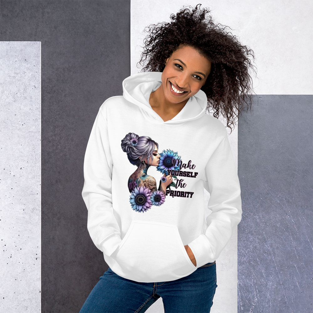 Make Yourself The Priority Hoodie - Women's Go-To for Cooler Evenings Physical Hoodie Style-Junction